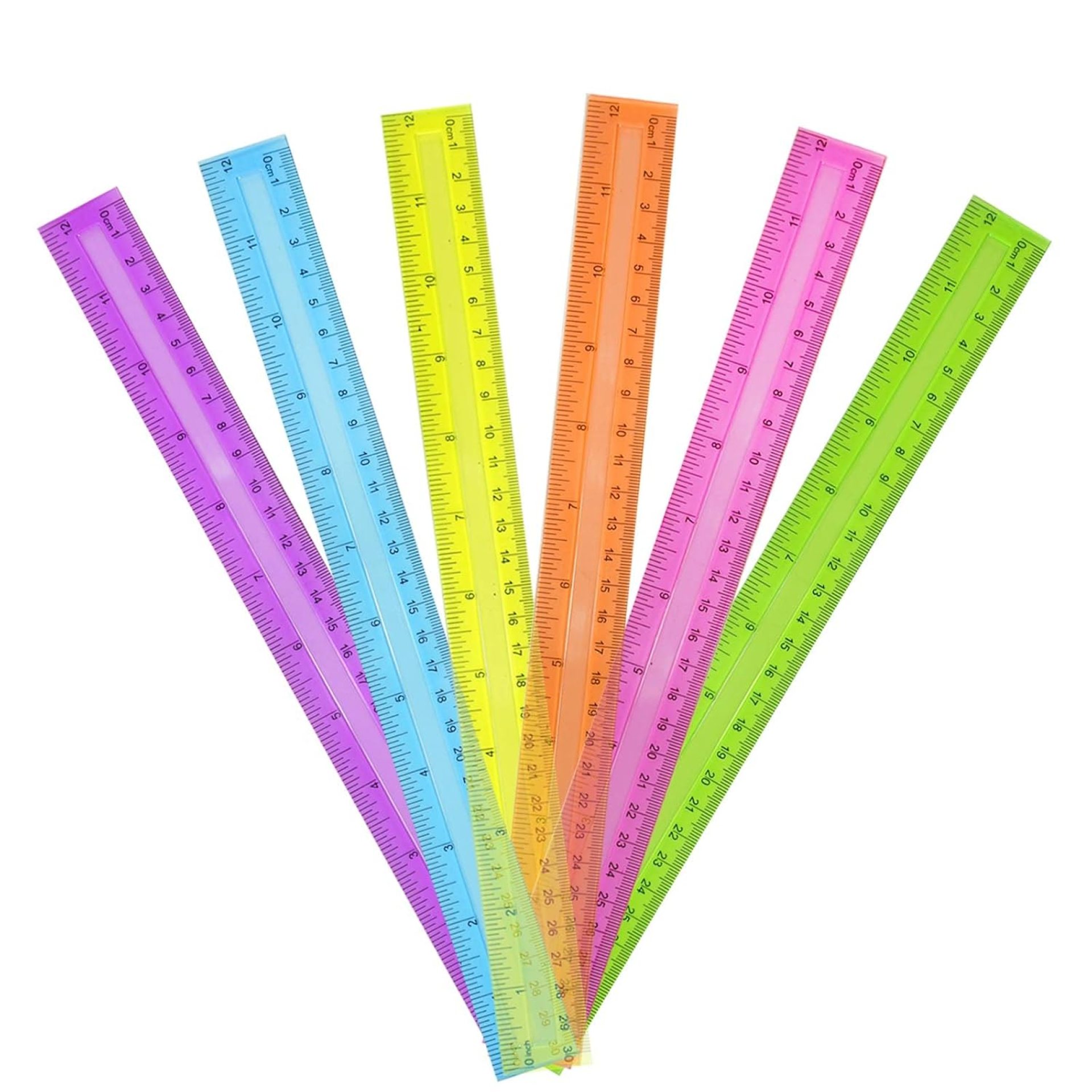 DAGONGREN 30 Pack Clear Plastic Rulers 12 Inch,Transparent Assorted Color Metric Bulk Rulers with Inches and Centimeters,Kids Ruler for School,Home,Office DAGONGREN 30 Pack Clear Plastic Rulers 12 Inch,Transparent Assorted Color Metric Bulk Rulers with Inches and Centimeters,Kids Ruler for School,Home,Office