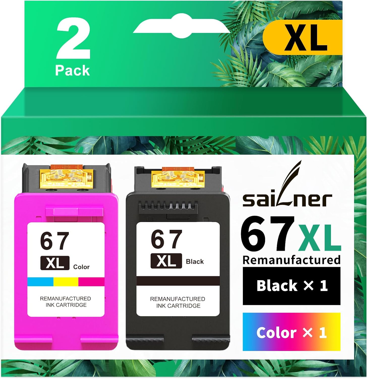 SAILNER 67XL HP Printer Ink, Replacement for HP Ink 67 for HP 67 Ink cartridges Black/Color Combo Pack, Compatible with DeskJet 2755e 2755e 2700e 4155e 2734e 2827e 4100e Envy 6055 6455e Printer 67XL SAILNER 67XL HP Printer Ink, Replacement for HP Ink 67 for HP 67 Ink cartridges Black/Color Combo Pack, Compatible with DeskJet 2755e 2755e 2700e 4155e 2734e 2827e 4100e Envy 6055 6455e Printer 67XL