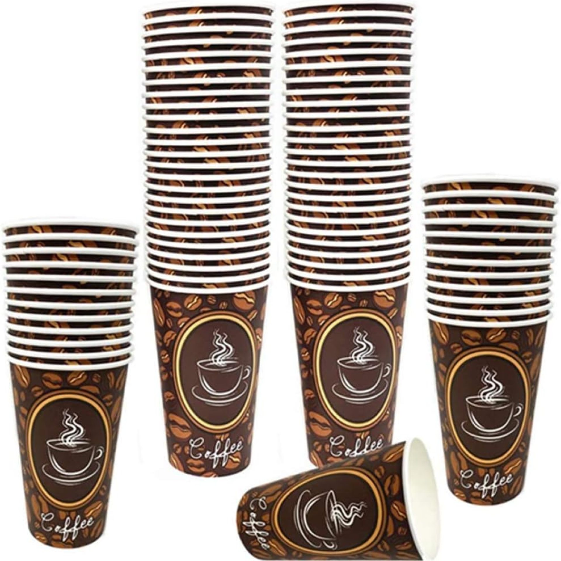100 Pack Quality Disposable Paper Hot Coffee Cups, Perfect For Hot Drinks Tea & Coffee, Coffee Shops And Bars (16 oz) 100 Pack Quality Disposable Paper Hot Coffee Cups, Perfect For Hot Drinks Tea & Coffee, Coffee Shops And Bars (16 oz)