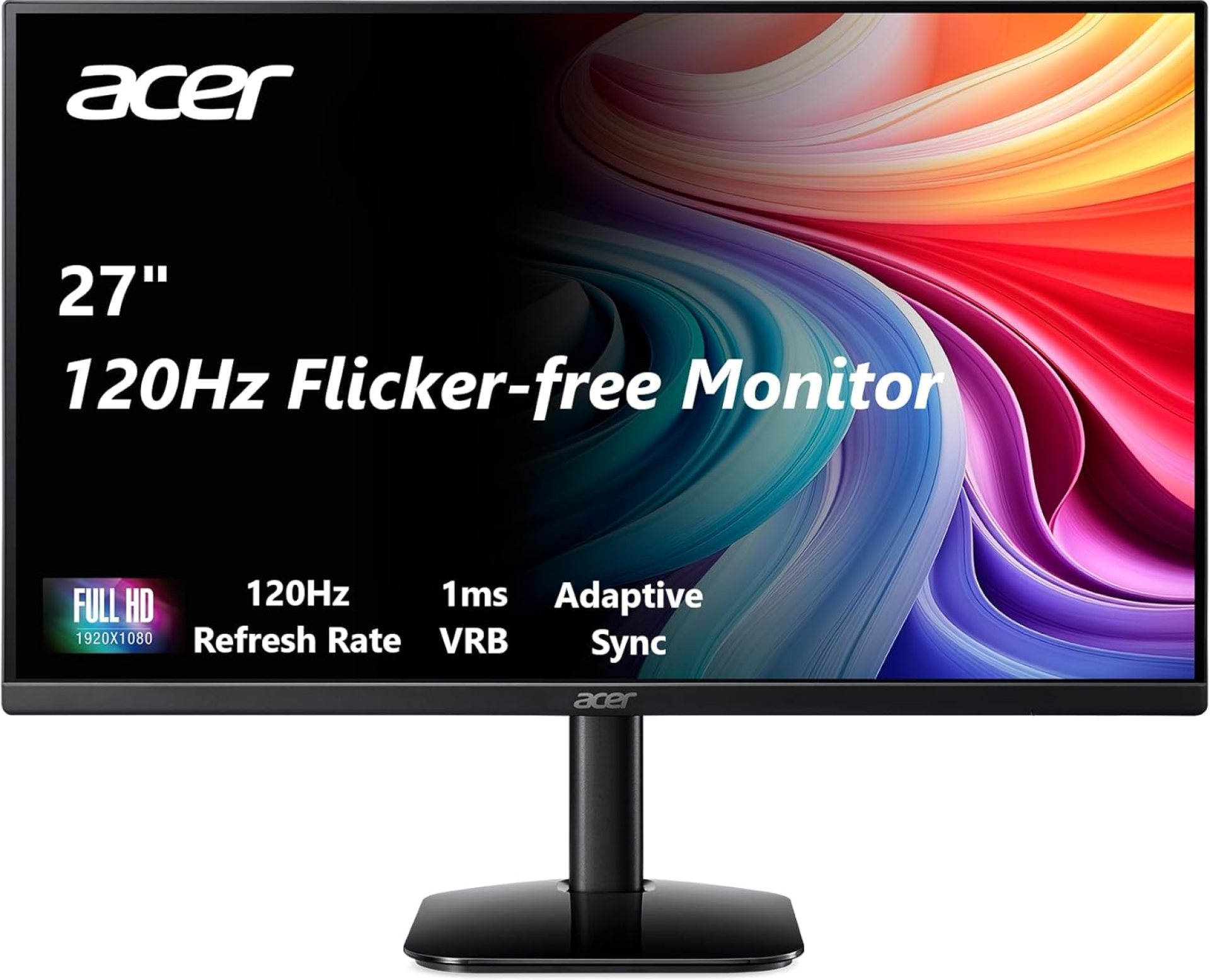 acer KB272 G0bi 27″ IPS Full HD (1920 x 1080) Gaming Office Monitor | Adaptive-Sync Support (FreeSync Compatible) | Up to 120Hz Refresh | 1ms (VRB) | sRGB 99% | Tilt | HDMI & VGA Ports acer KB272 G0bi 27″ IPS Full HD (1920 x 1080) Gaming Office Monitor | Adaptive-Sync Support (FreeSync Compatible) | Up to 120Hz Refresh | 1ms (VRB) | sRGB 99% | Tilt | HDMI & VGA Ports