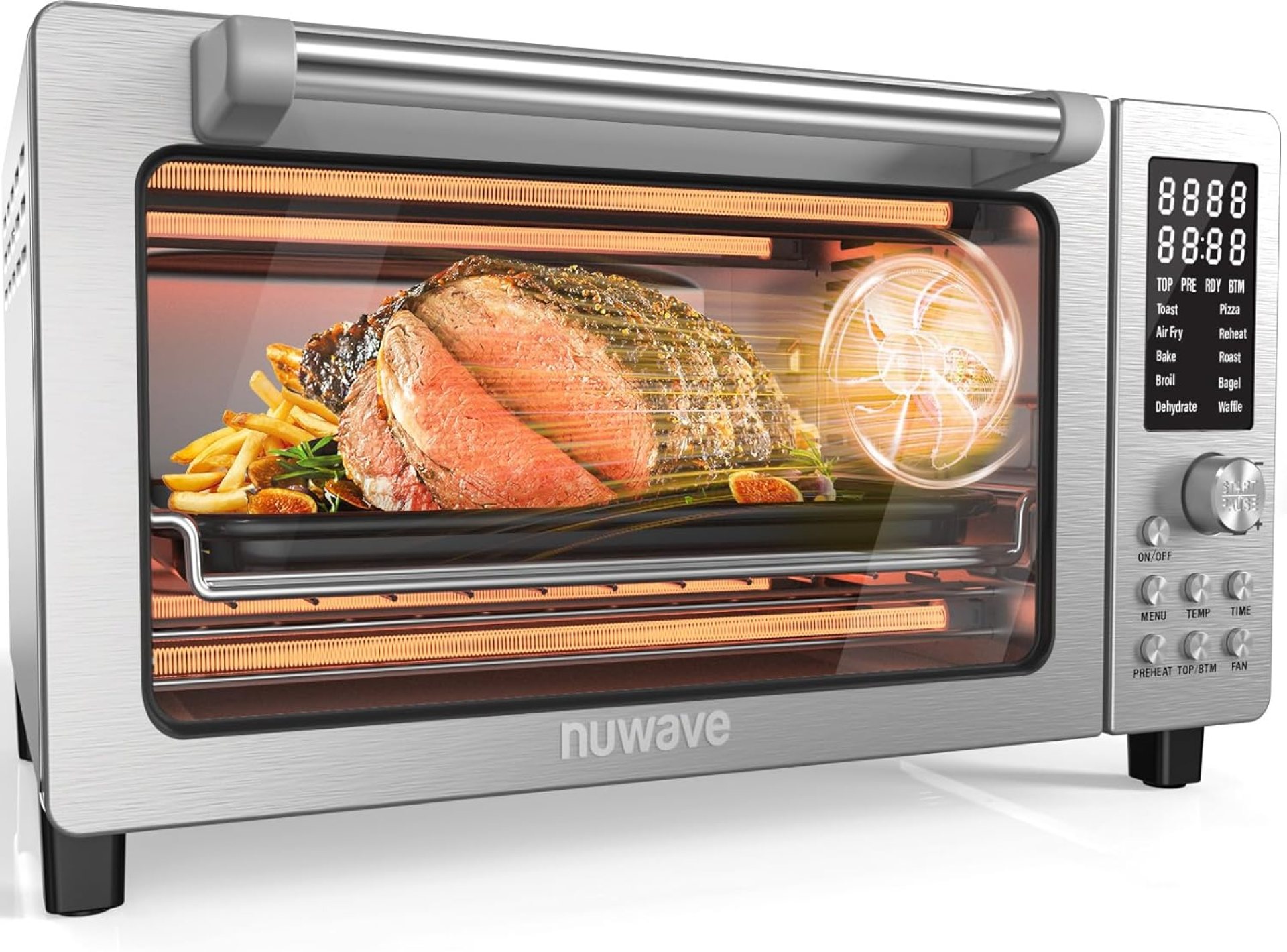 Nuwave Bravo Pro Smart 21QT Toaster Oven Air Fryer Combo, Convection Oven Countertop, 10 functions all in 1, with even & quick crisp technology, 50-450°F, 1800W, Stainless Steel Nuwave Bravo Pro Smart 21QT Toaster Oven Air Fryer Combo, Convection Oven Countertop, 10 functions all in 1, with even & quick crisp technology, 50-450°F, 1800W, Stainless Steel