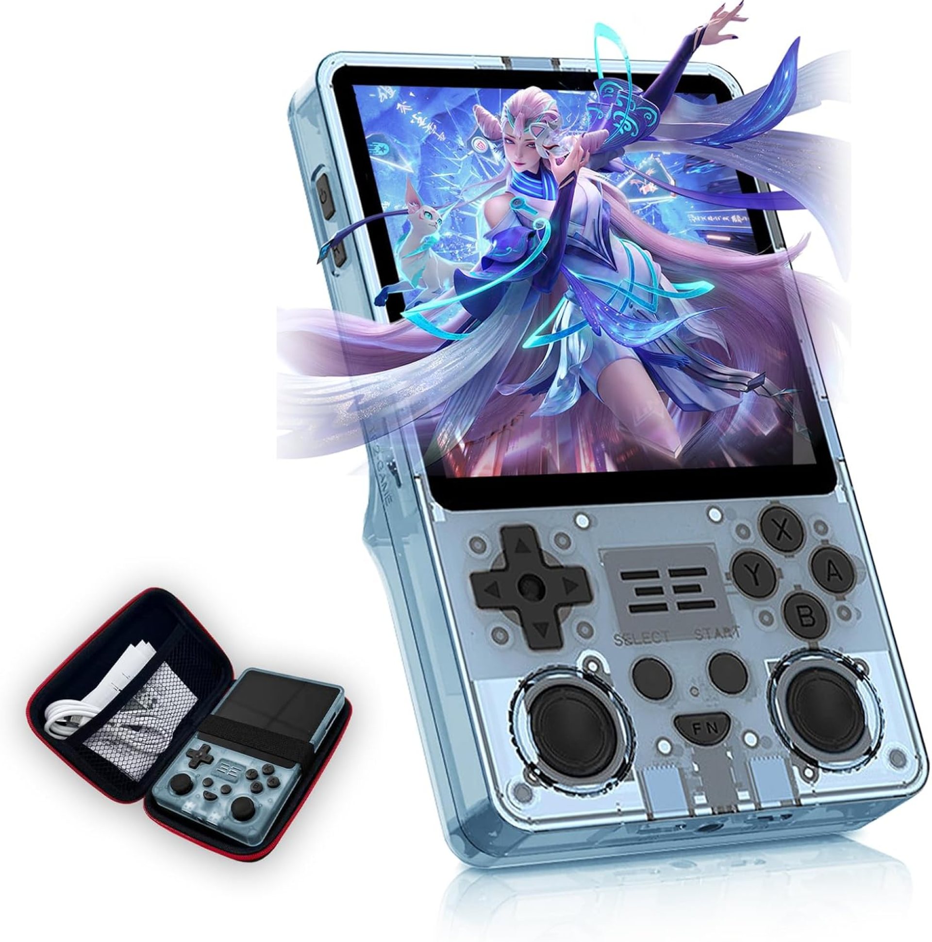 2025 Retro Handheld Game Console – 4-Inch IPS Screen, 5000mAh Battery for 10-Hour Playtime, Supports Multiplayer & TV Output, Includes Protective Case – Blue 2025 Retro Handheld Game Console – 4-Inch IPS Screen, 5000mAh Battery for 10-Hour Playtime, Supports Multiplayer & TV Output, Includes Protective Case – Blue