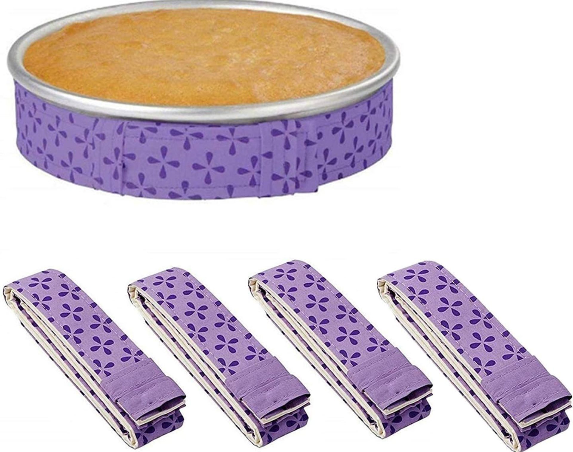 4-Piece Bake Even Strips, Super Absorbent Thick Cake Pan Dampen Strips, Keeps Cakes More Level and Prevents Crowning With Cleaner Edges 4-Piece Bake Even Strips, Super Absorbent Thick Cake Pan Dampen Strips, Keeps Cakes More Level and Prevents Crowning With Cleaner Edges