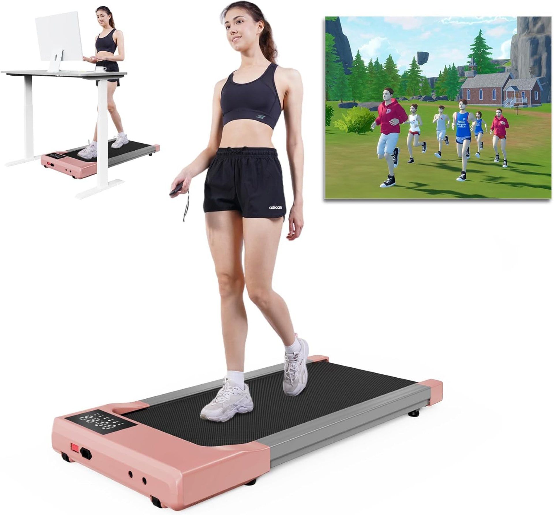 Walking Pad Treadmill, Smart Walking Pads, 2.5HP Under Desk Treadmill for Home Office Use, Remote Control & App-Enabled, No Assembly Required Walking Pad Treadmill, Smart Walking Pads, 2.5HP Under Desk Treadmill for Home Office Use, Remote Control & App-Enabled, No Assembly Required