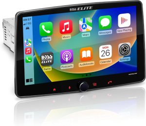 BOSS Audio Systems Elite Series BECPA10W Car Stereo – Wireless Apple CarPlay & Android Auto, Single Din, 10.1 Inch Touchscreen, Bluetooth, No CD DVD Player, AM/FM Radio Receiver, USB