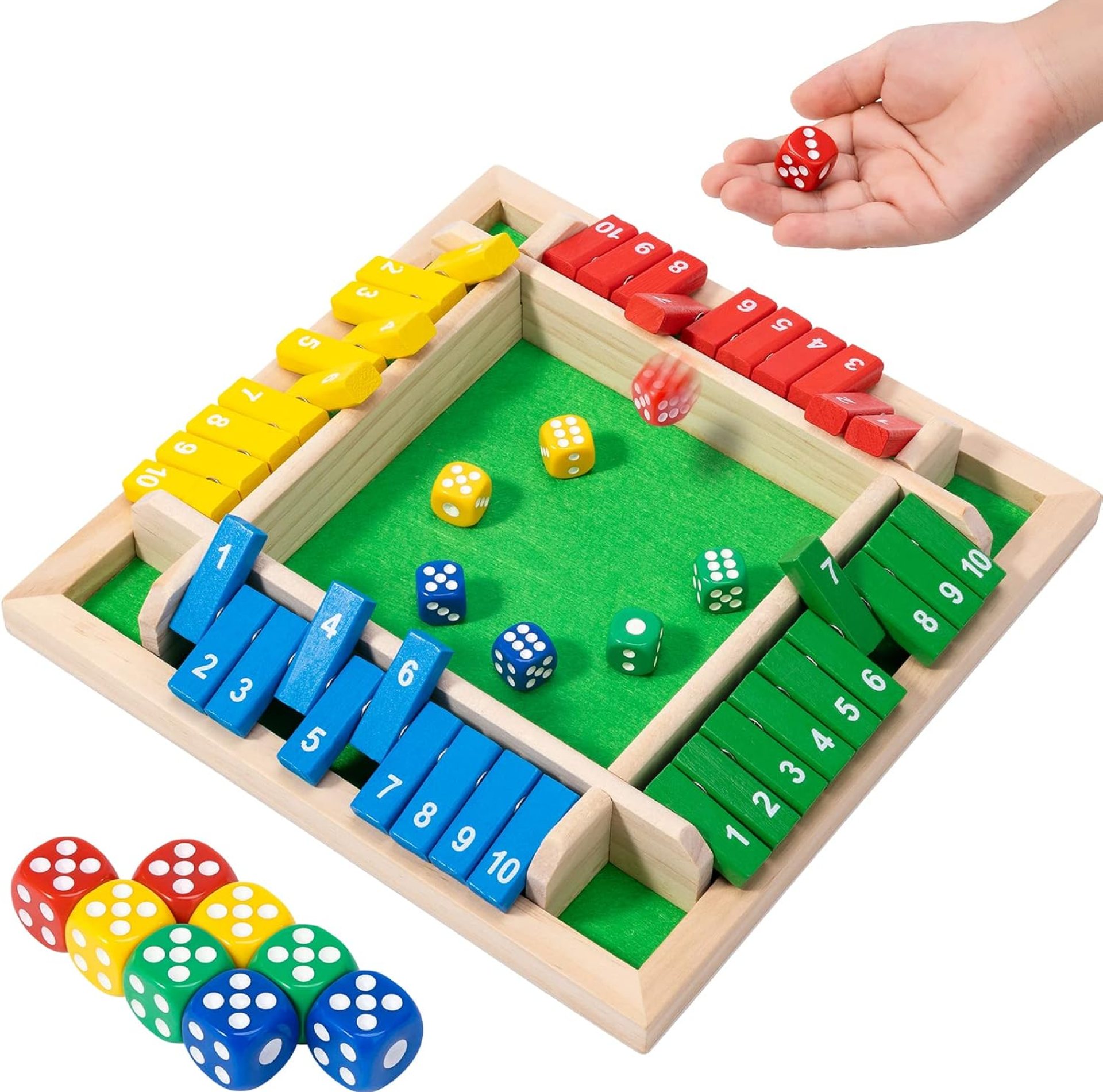 Shut The Box Game, 4-Player Wooden dice Game That’s Perfect for Parties and Gatherings. It enhances Math and Decision-Making Skills While Providing Endless Entertainment. Shut The Box Game, 4-Player Wooden dice Game That’s Perfect for Parties and Gatherings. It enhances Math and Decision-Making Skills While Providing Endless Entertainment.