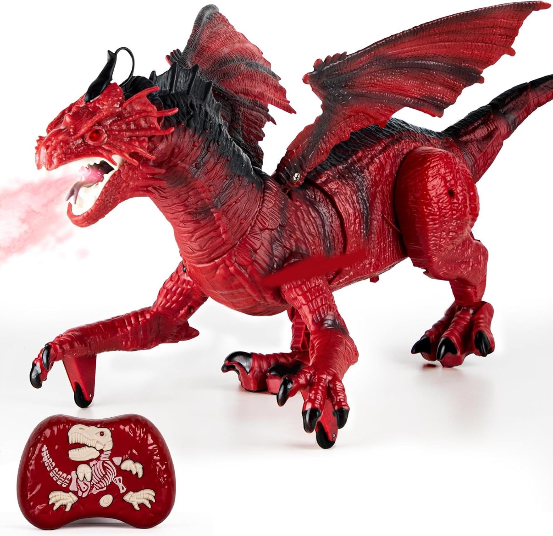 Remote Control Dragon Toy for Kids with 360° Swaying Head, Roaring, Spraying & Light Up- Remote Control Robot Toys for Kids – Red Remote Control Dragon Toy for Kids with 360° Swaying Head, Roaring, Spraying & Light Up- Remote Control Robot Toys for Kids – Red