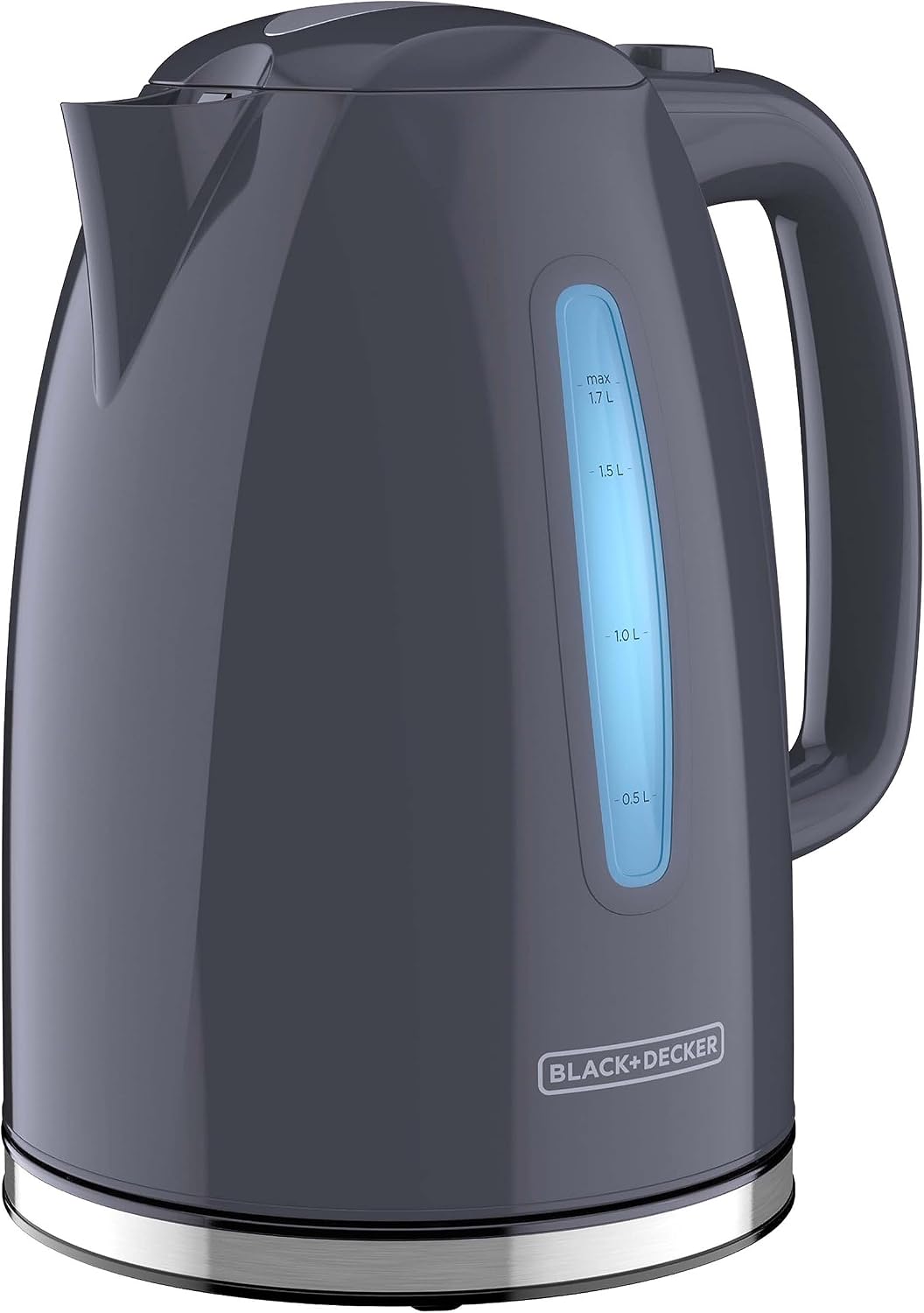 BLACK+DECKER 1.7L Cordless Electric Kettle, KE1555GY, Water Window, Rapid Boil, Auto Shutoff, Grey BLACK+DECKER 1.7L Cordless Electric Kettle, KE1555GY, Water Window, Rapid Boil, Auto Shutoff, Grey