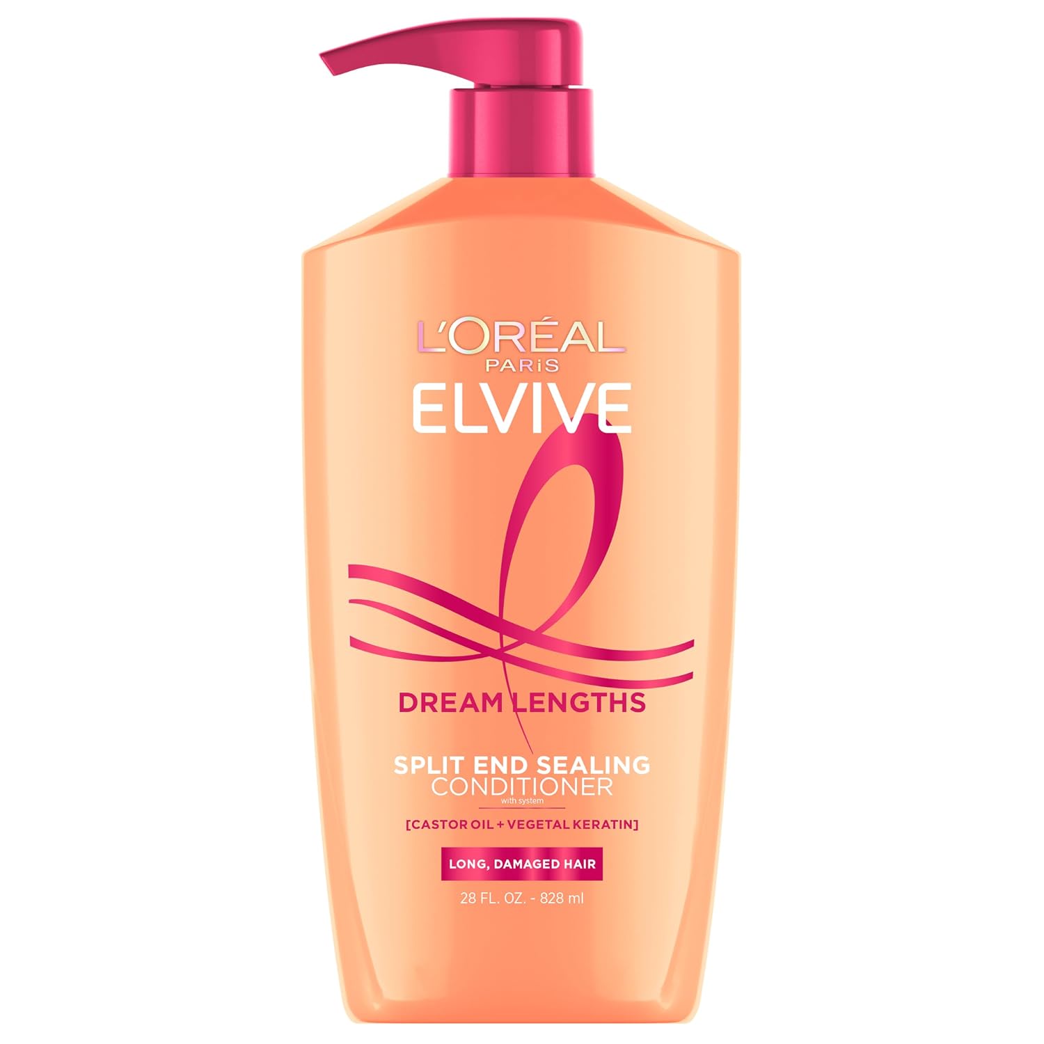 L’Oreal Paris Elvive Dream Lengths Super Detangling Conditioner With Fine Castor Oil and Vitamins B3 and B5 for Long, Damaged Hair, Instantly Detangles To Reduce Breakage With System, 28 Fl Ounce L’Oreal Paris Elvive Dream Lengths Super Detangling Conditioner With Fine Castor Oil and Vitamins B3 and B5 for Long, Damaged Hair, Instantly Detangles To Reduce Breakage With System, 28 Fl Ounce