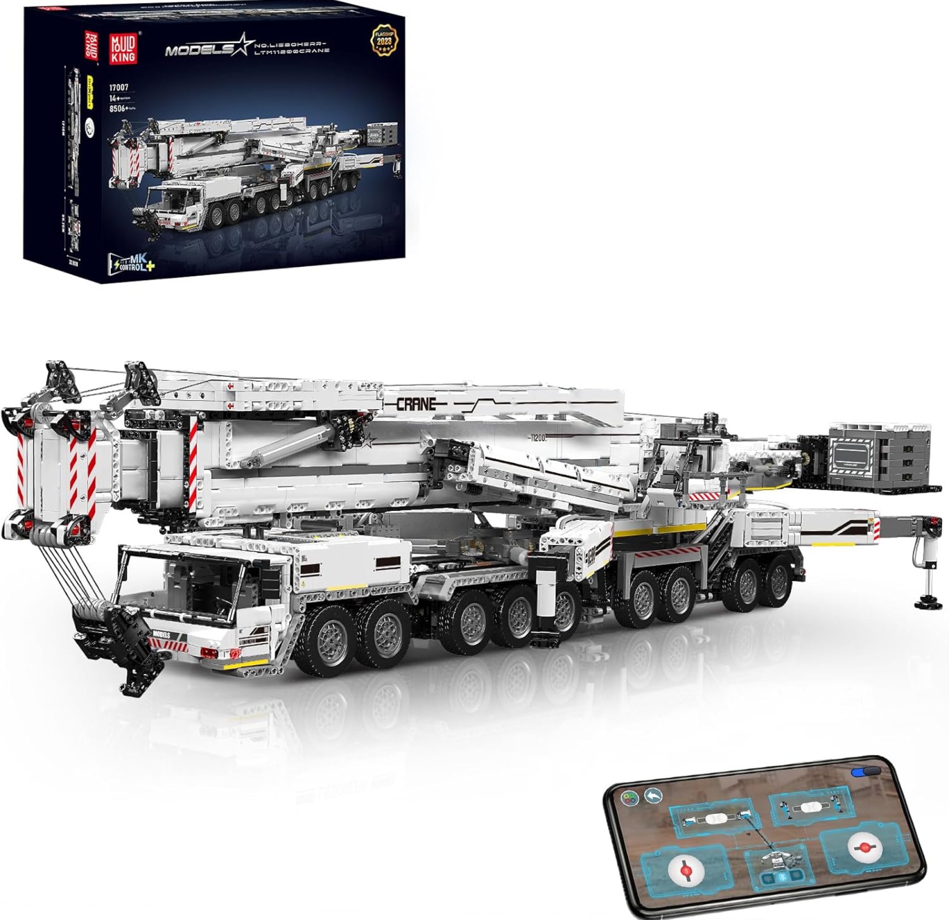 Mould King 17007 Large Crane Building Set, Heavy Duty Crane Building Kits for Adults, APP/Remote Control Construction Vehicle Block Set, 8506 Pieces Mould King 17007 Large Crane Building Set, Heavy Duty Crane Building Kits for Adults, APP/Remote Control Construction Vehicle Block Set, 8506 Pieces
