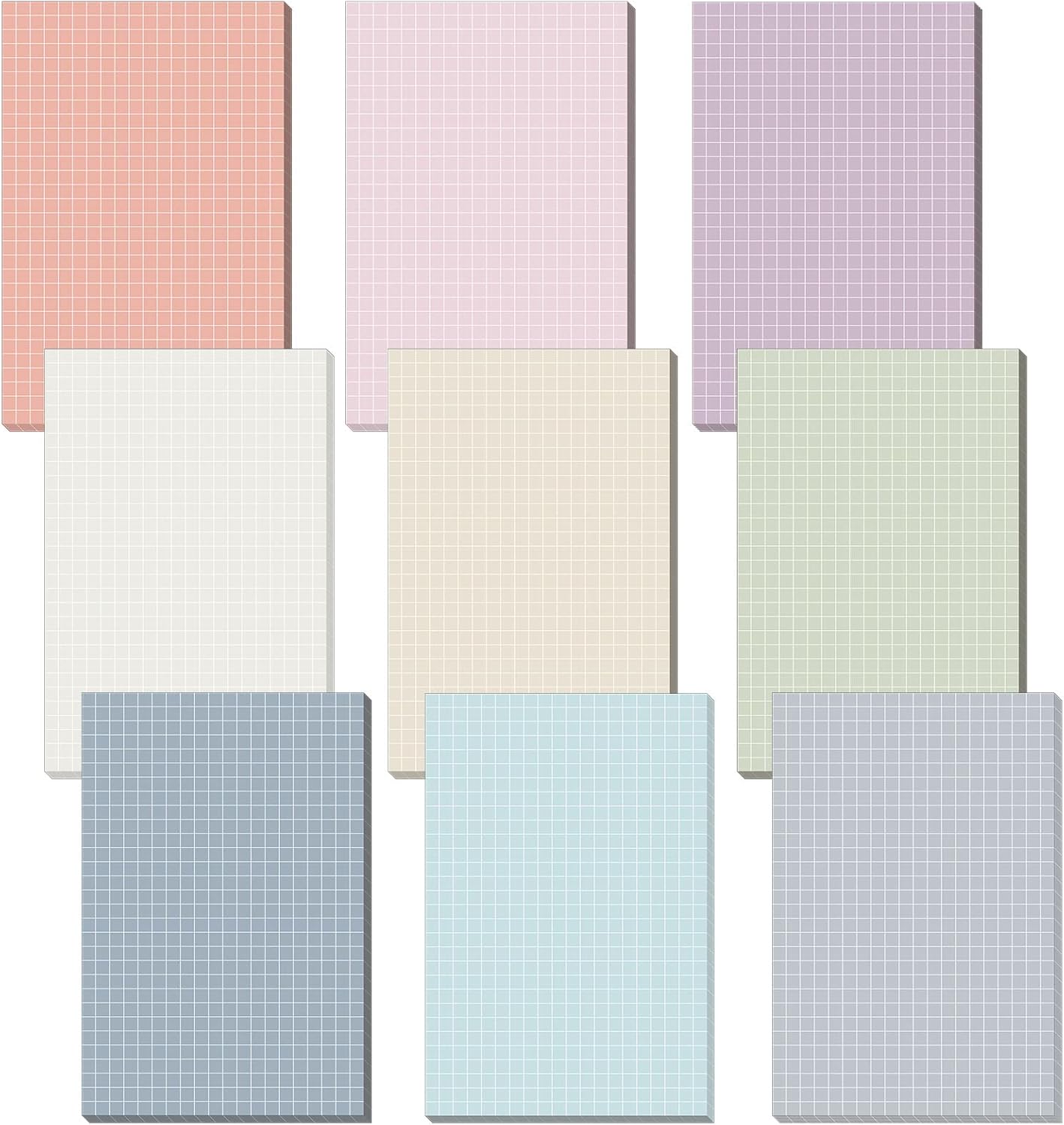 9 Pcs Color Grid Sticky Notes Self Adhesive Memo Pad Cute Graph Paper Self Stick Note Pads with Grid Lines for Gifts Office Supplies, 4 x 6 Inch, 30 Sheets 9 Pcs Color Grid Sticky Notes Self Adhesive Memo Pad Cute Graph Paper Self Stick Note Pads with Grid Lines for Gifts Office Supplies, 4 x 6 Inch, 30 Sheets