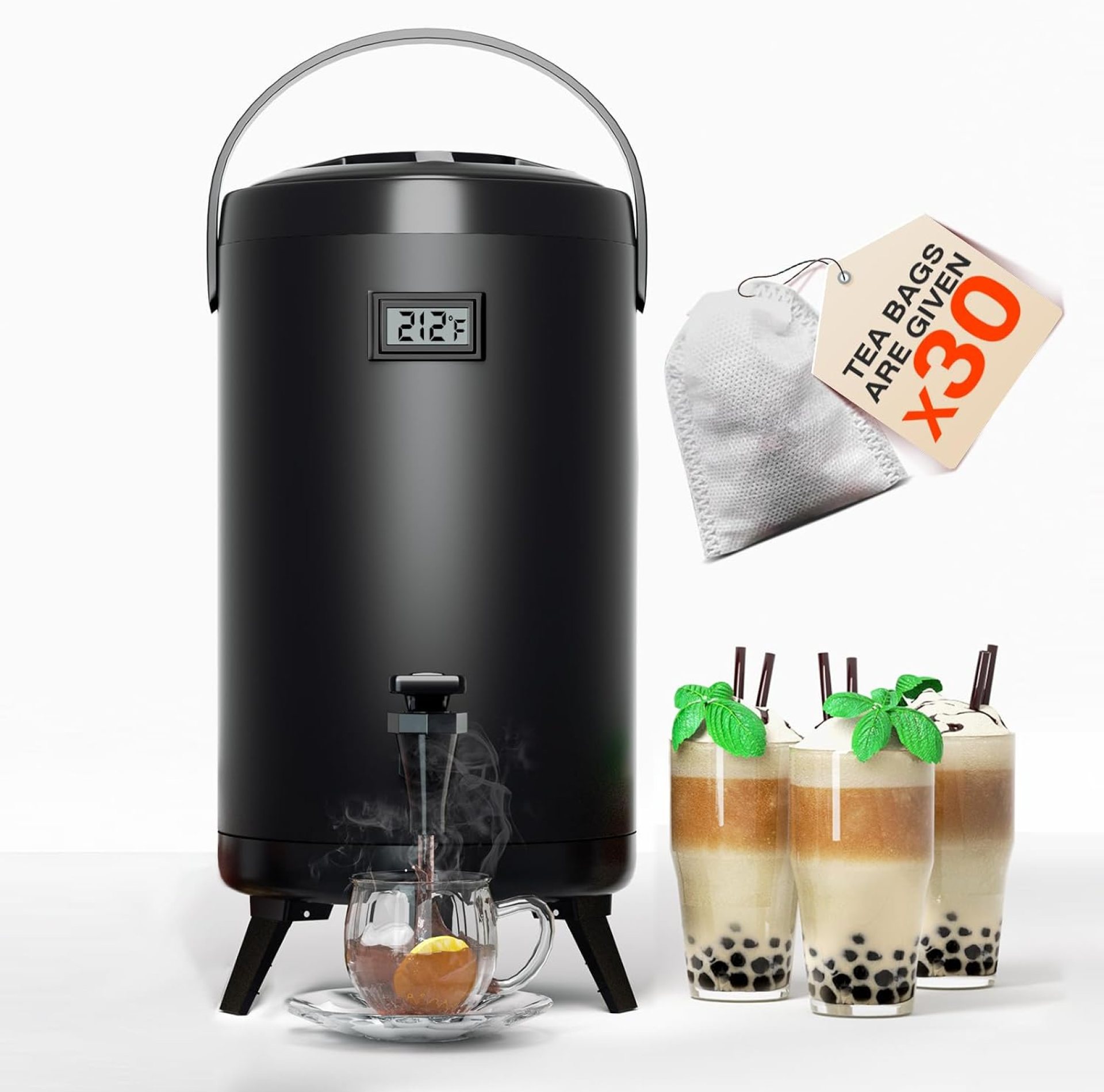Insulated Beverage Dispenser-NON HEATING-75 Cup Cold Drink Beverage for Catering-Stainless Steel Iced Beverage Dispenser 12 L/3.2 Gallon Coffee Dispenser with Spigot for Tea,Juice (black) Insulated Beverage Dispenser-NON HEATING-75 Cup Cold Drink Beverage for Catering-Stainless Steel Iced Beverage Dispenser 12 L/3.2 Gallon Coffee Dispenser with Spigot for Tea,Juice (black)