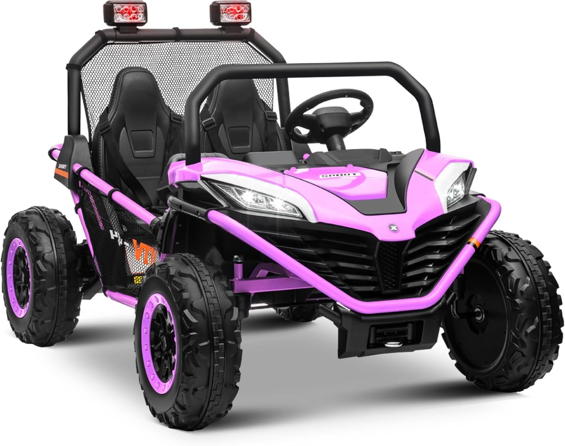 OTTARO 24V 10AH Ride on UTV Cars 2 Seater, Kids Electric Cars Vehicles, Metal Frame, EVA Wheels, 2x200W Powerful Motors, 20” Large 2 Seats, Bluetooth, Remote Control, Max Speed 4.7Mph (Purple Pink) OTTARO 24V 10AH Ride on UTV Cars 2 Seater, Kids Electric Cars Vehicles, Metal Frame, EVA Wheels, 2x200W Powerful Motors, 20” Large 2 Seats, Bluetooth, Remote Control, Max Speed 4.7Mph (Purple Pink)