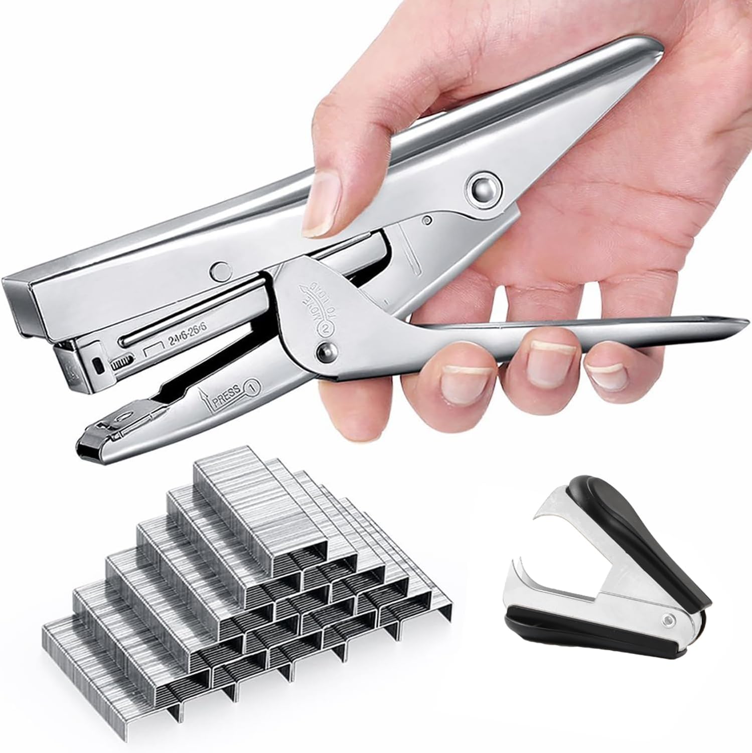 Stapler Heavy Duty with 1000 Staples and Staples Remover Set 20 Sheets Desktop Office Work Student Teacher Large Capacity No Jam Professional Standard 24/6 Metal Stapler Heavy Duty with 1000 Staples and Staples Remover Set 20 Sheets Desktop Office Work Student Teacher Large Capacity No Jam Professional Standard 24/6 Metal