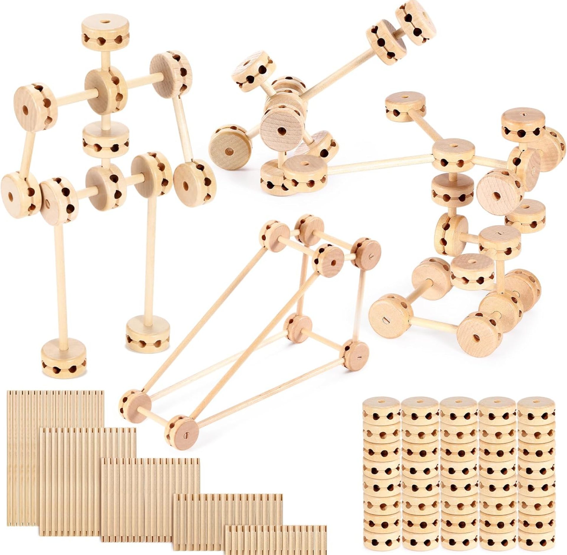Zhanmai 2 Sets 120 Pieces Wooden Building Blocks Toys Kids Wooden Toys Educational Natural Wood Toys Learning Wooden Blocks Different Sized Toy Building Sets Zhanmai 2 Sets 120 Pieces Wooden Building Blocks Toys Kids Wooden Toys Educational Natural Wood Toys Learning Wooden Blocks Different Sized Toy Building Sets