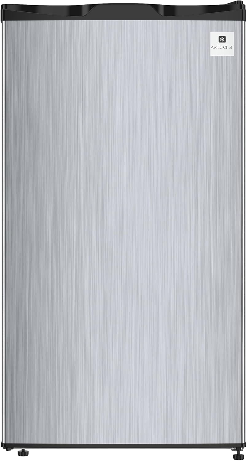 ACFR322 RCA Mini Refrigerator, Compact Freezer Compartment, Adjustable Thermostat Control, Reversible Door, Ideal Fridge for Dorm, Office, Apartment, Platinum Stainless, 3.2 Cubic Feet ACFR322 RCA Mini Refrigerator, Compact Freezer Compartment, Adjustable Thermostat Control, Reversible Door, Ideal Fridge for Dorm, Office, Apartment, Platinum Stainless, 3.2 Cubic Feet