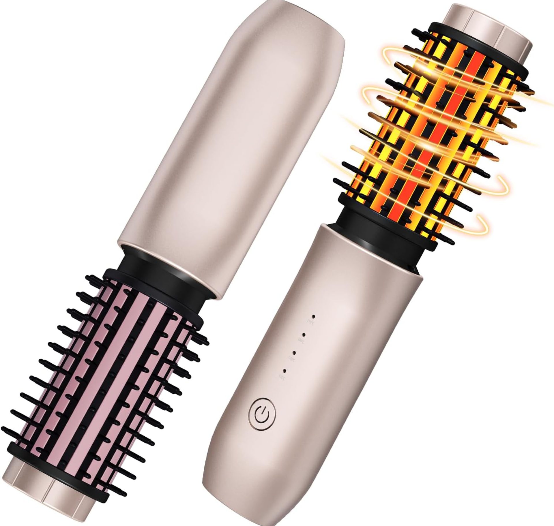 Cordless Hair Curling Iron Brush, Travel Curl Brush, 3-in-1 Portable Curling Iron Cordless, Plasma Thermal Hair Brush, 7000mAh USB Rechargeable Curlings Wand, Mini Hot Curlings Brush-Blush Pink Cordless Hair Curling Iron Brush, Travel Curl Brush, 3-in-1 Portable Curling Iron Cordless, Plasma Thermal Hair Brush, 7000mAh USB Rechargeable Curlings Wand, Mini Hot Curlings Brush-Blush Pink