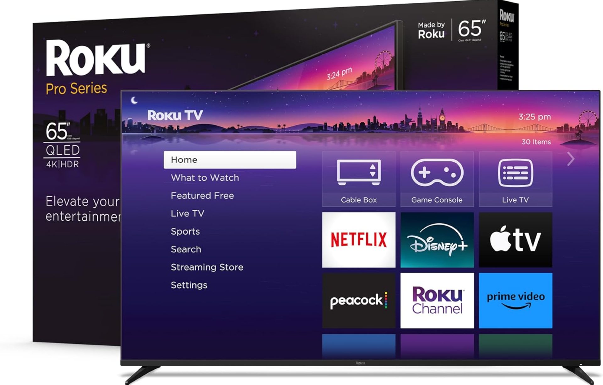 Roku Smart TV – 65-Inch Pro Series 4K QLED RokuTV with Backlit Roku Voice Remote Pro, Dolby Vision IQ, 120Hz Refresh Rate – Live Local News, Sports, Gaming Roku Smart TV – 65-Inch Pro Series 4K QLED RokuTV with Backlit Roku Voice Remote Pro, Dolby Vision IQ, 120Hz Refresh Rate – Live Local News, Sports, Gaming