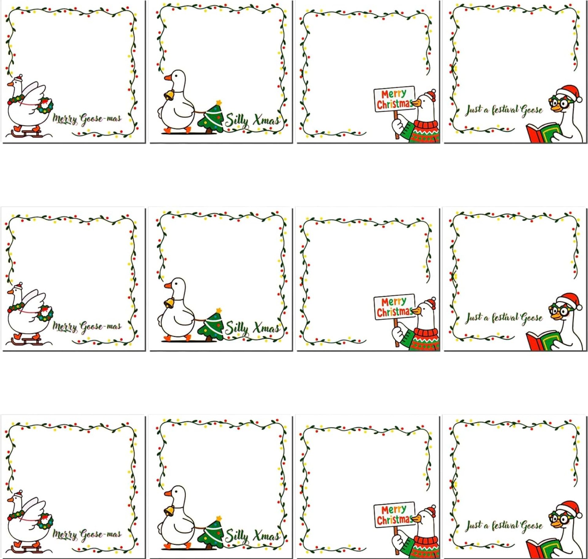 12PCS Christmas Goose Sticky Notes, Funny Holiday Animal Self-Adhesive Notepads, Xmas Winter Cartoon Goose Memo Pads for Teachers, Students, Office, School Gifts 12PCS Christmas Goose Sticky Notes, Funny Holiday Animal Self-Adhesive Notepads, Xmas Winter Cartoon Goose Memo Pads for Teachers, Students, Office, School Gifts