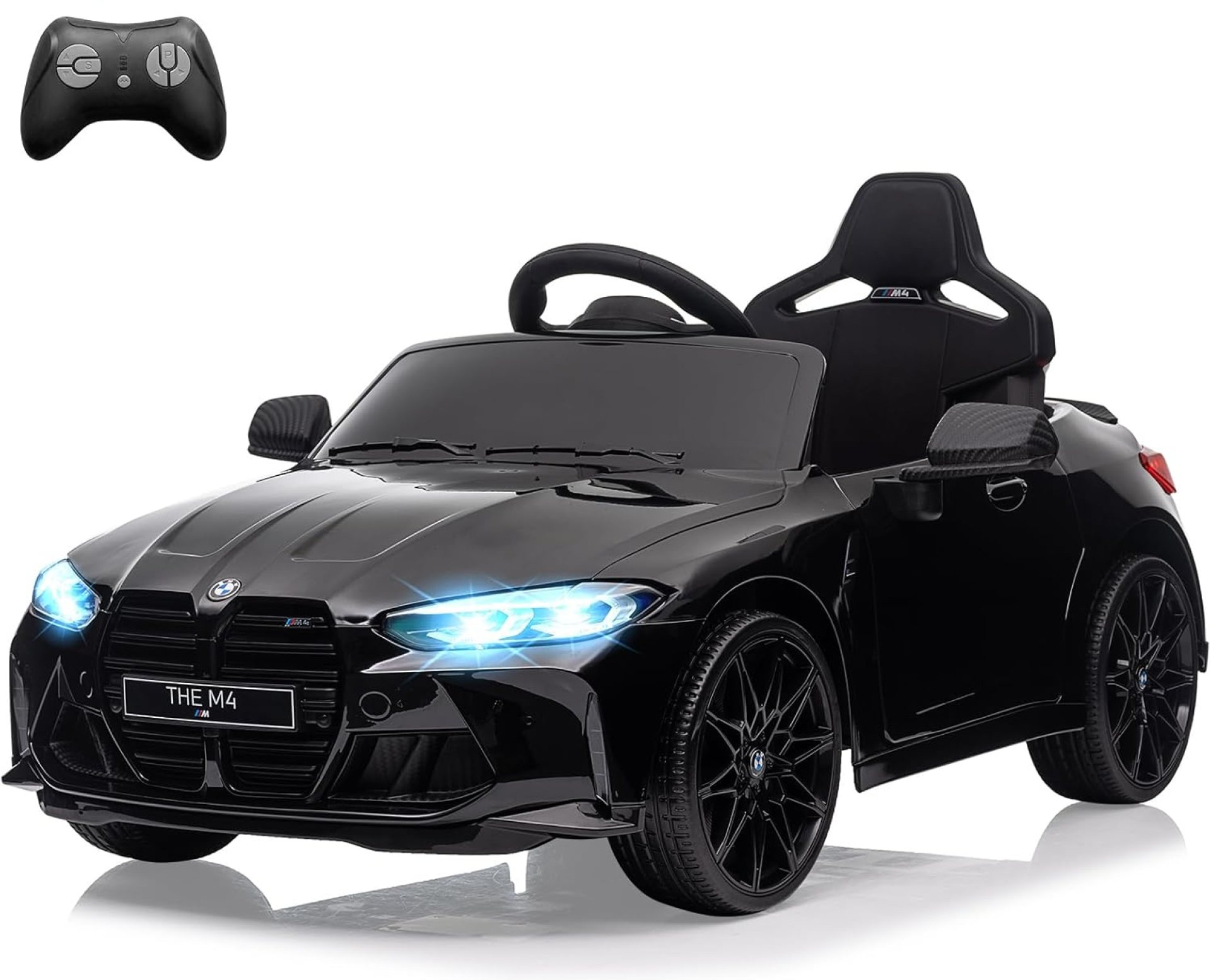 Licensed by BMW M4 12V Ride On Toy Car for Kids with Remote Control,Battery Powered Electric Vehicle Toy,3 Speed, with LED Light, MP3 for Boys and Girls(Black) Licensed by BMW M4 12V Ride On Toy Car for Kids with Remote Control,Battery Powered Electric Vehicle Toy,3 Speed, with LED Light, MP3 for Boys and Girls(Black)