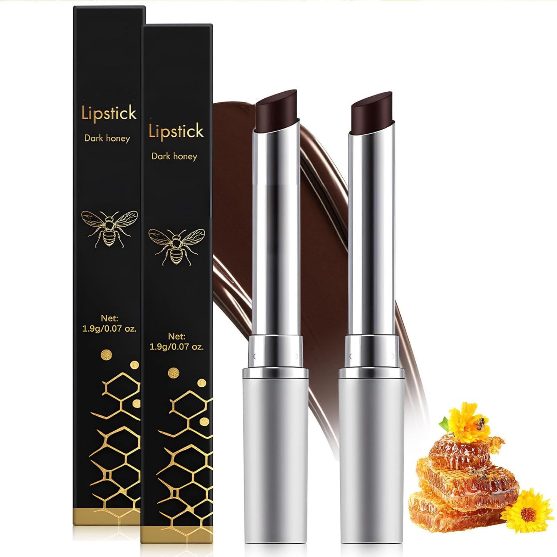 Honey noir – Black Honey Lipstick for Women, Natural Glossy Lips Balm, Nourishing and Hydrating Lip Gloss for All Skin Tones (black+black, 2) Honey noir – Black Honey Lipstick for Women, Natural Glossy Lips Balm, Nourishing and Hydrating Lip Gloss for All Skin Tones (black+black, 2)