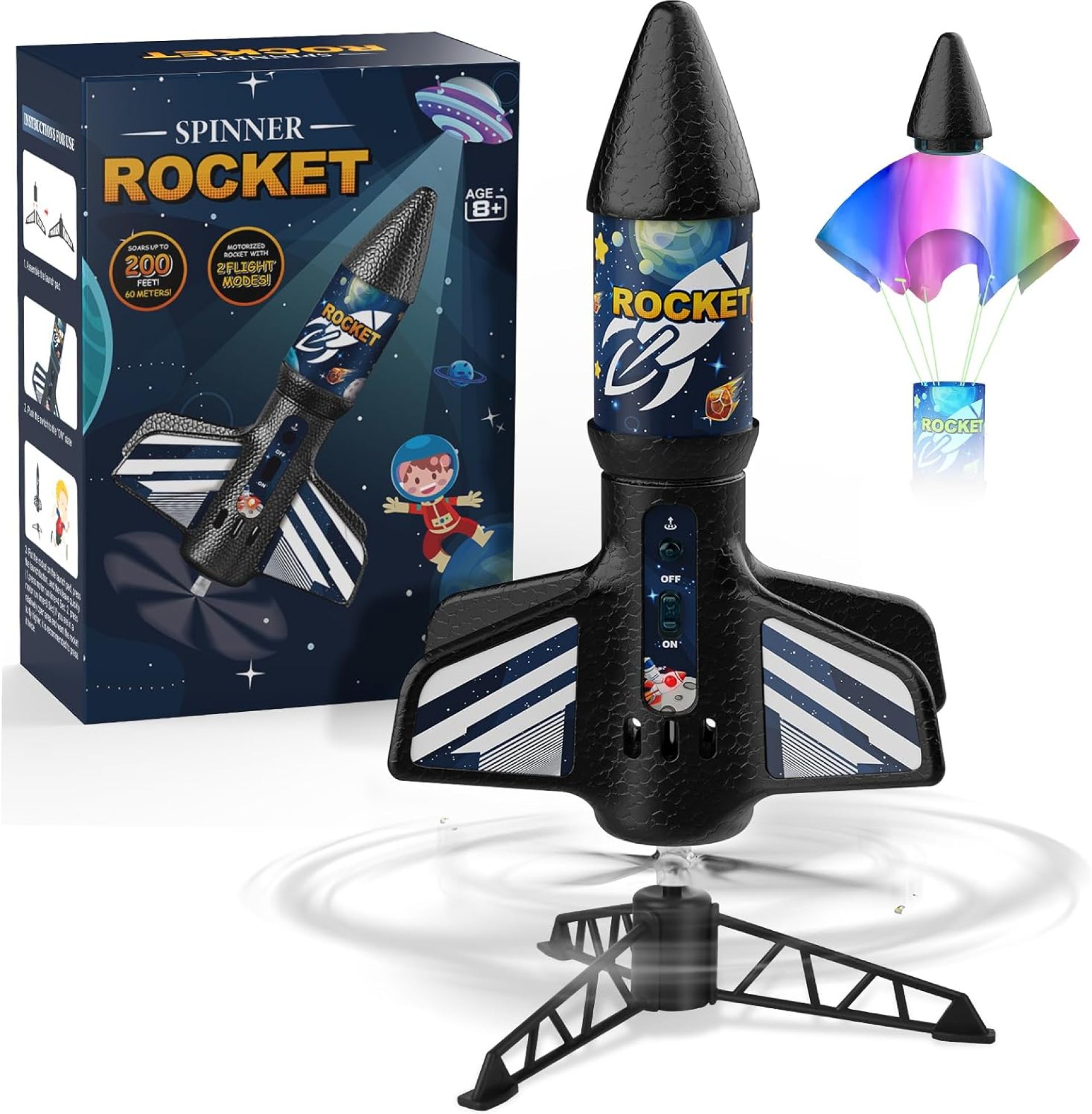 Rocket Launcher for Kids, Self Launching Motorized Air Rocket Toy, Outdoor Toys for Ages 8-12, Model Rockets with Parachute Safely Land, Spaceship Launch up to 200 ft Birthday Gifts for Boys Rocket Launcher for Kids, Self Launching Motorized Air Rocket Toy, Outdoor Toys for Ages 8-12, Model Rockets with Parachute Safely Land, Spaceship Launch up to 200 ft Birthday Gifts for Boys
