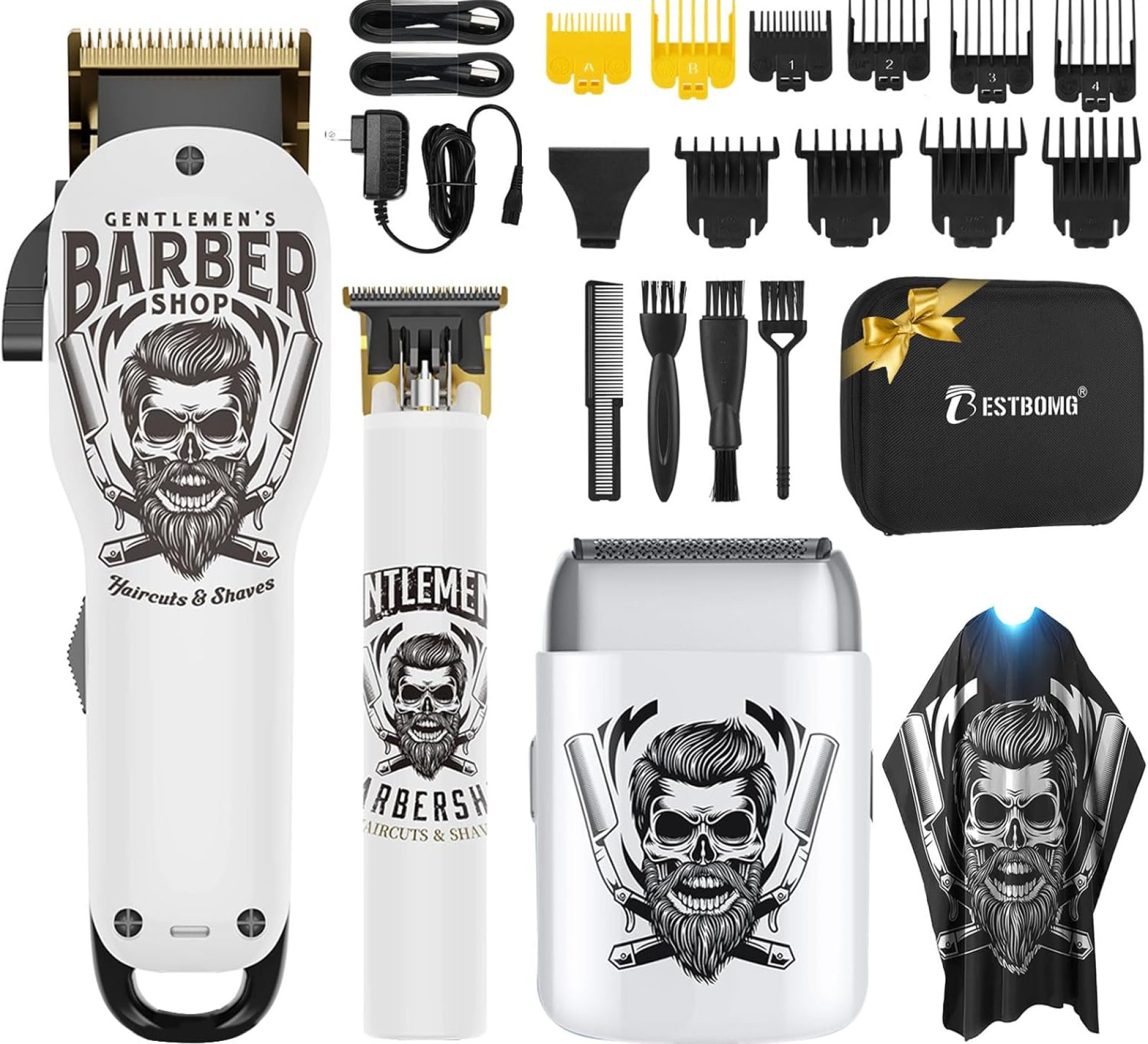BESTBOMG® Hair Clippers for Men Professional, Beard Trimmer Kits & Sets, Electric Shavers, Hair Clippers & Trimmer Ceramic T-Blade, for Barber, for Gifts BESTBOMG® Hair Clippers for Men Professional, Beard Trimmer Kits & Sets, Electric Shavers, Hair Clippers & Trimmer Ceramic T-Blade, for Barber, for Gifts