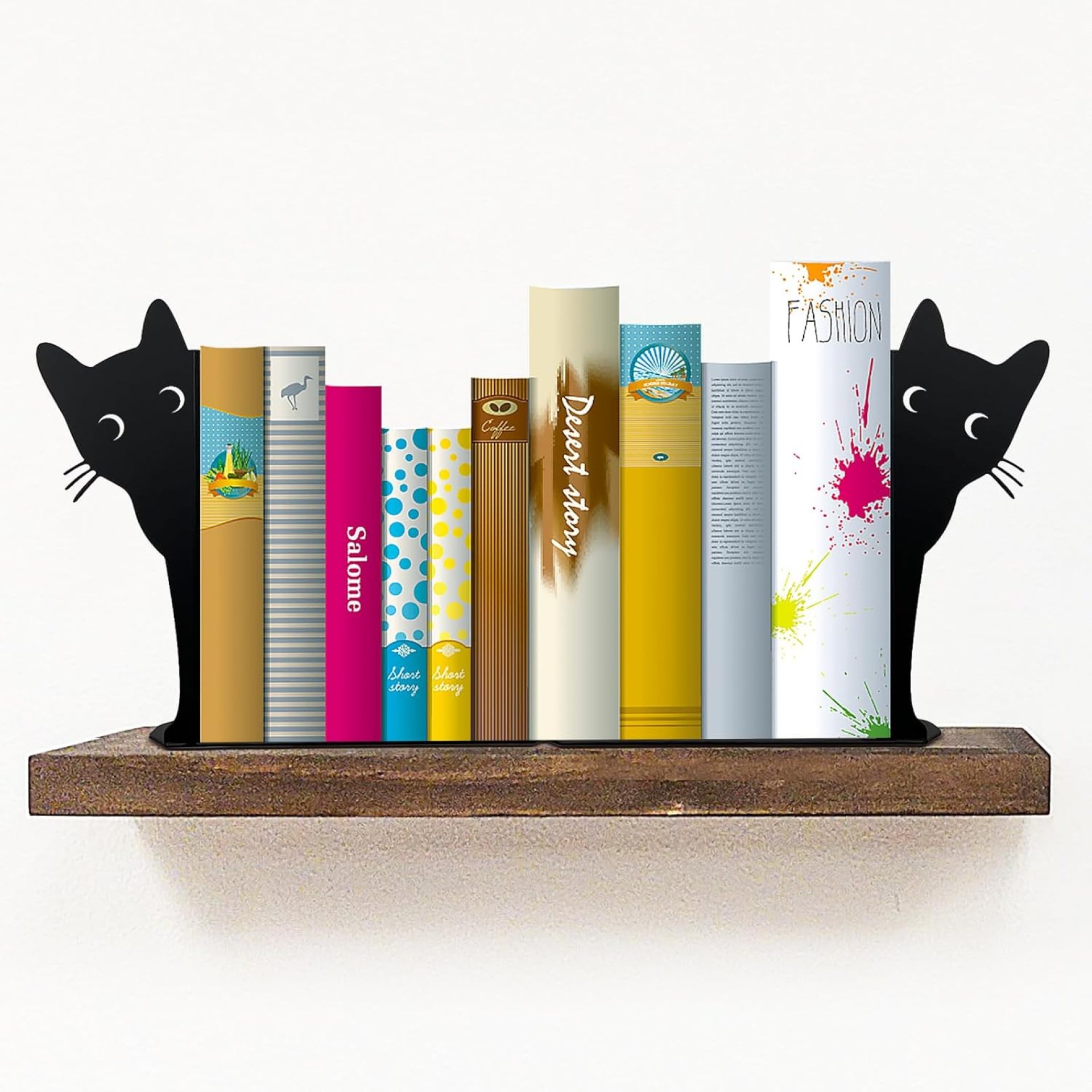 Peeping Cat Bookends,Metal Book Ends for Heavy Books for Shelves Decorative,Bookshelf Decor Home Office Desk for Cat Lover Gifts (Black Cat) Peeping Cat Bookends,Metal Book Ends for Heavy Books for Shelves Decorative,Bookshelf Decor Home Office Desk for Cat Lover Gifts (Black Cat)