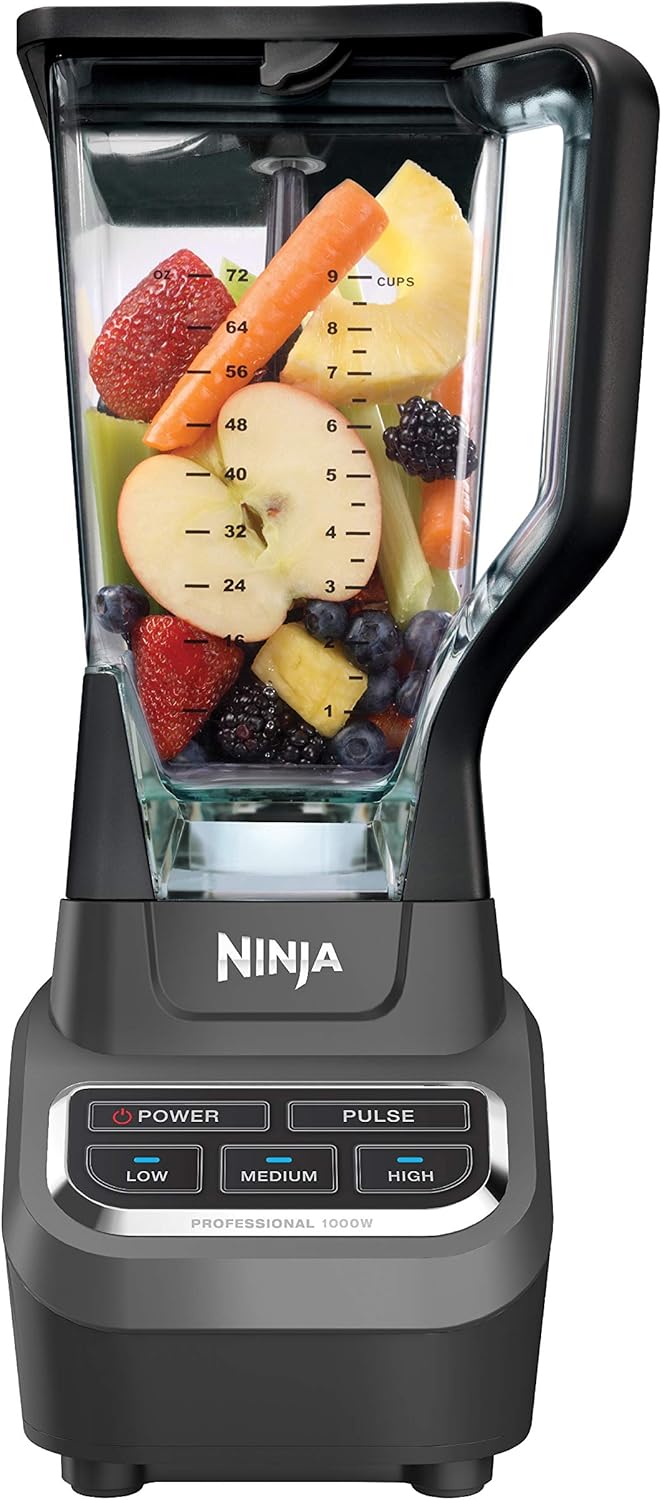 Ninja Professional Blender 1000W, Total Crushing Technology- Smoothies, Ice Crushing & Frozen Fruit, Full-Size Countertop Blender, 72-oz. Pitcher, Black & Grey, BL610 Ninja Professional Blender 1000W, Total Crushing Technology- Smoothies, Ice Crushing & Frozen Fruit, Full-Size Countertop Blender, 72-oz. Pitcher, Black & Grey, BL610