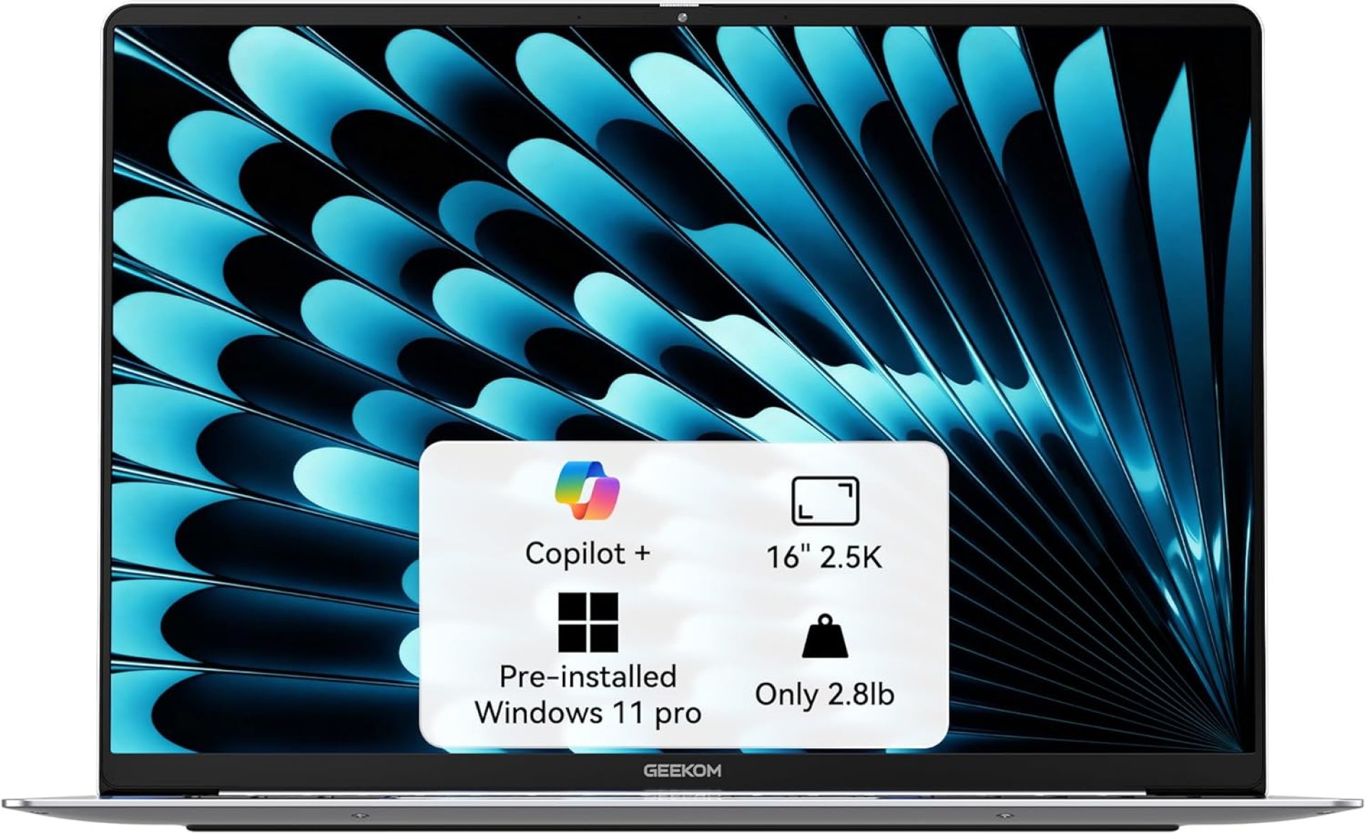 GEEKOM GeekBook X16 Pro 2.8 lbs Laptop, 16″ 2.5K 16:10 Laptop Computer, Ultra 9 185H, 32GB LPDDR5x 7500MHz RAM 2TB SSD, Up to 17 Hour, USB4, Fingerprint, DTS:X Ultra Audio, Copilot, Windows 11 Pro GEEKOM GeekBook X16 Pro 2.8 lbs Laptop, 16″ 2.5K 16:10 Laptop Computer, Ultra 9 185H, 32GB LPDDR5x 7500MHz RAM 2TB SSD, Up to 17 Hour, USB4, Fingerprint, DTS:X Ultra Audio, Copilot, Windows 11 Pro