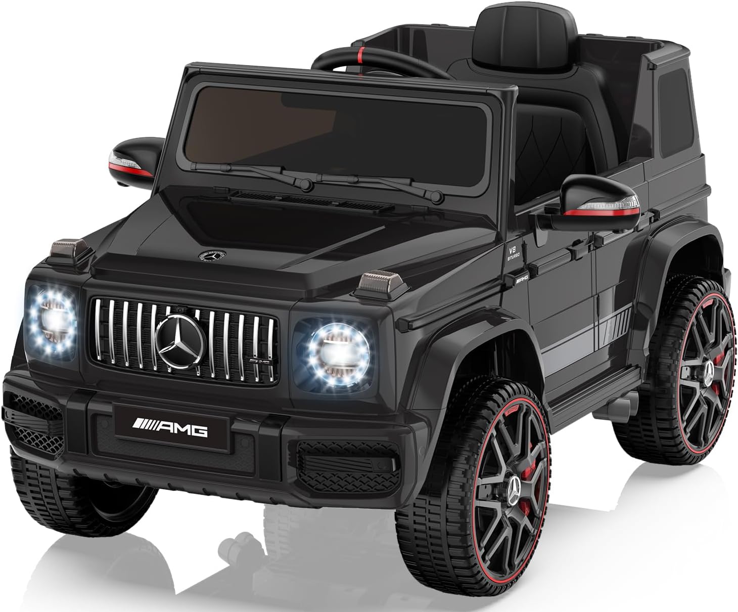 ANPABO Licensed Mercedes-Benz G63 Car for Kids, 12V Ride on Car w/Parent Remote Control, LED Headlights, Music Player & Horn, Soft Start, Low Battery Prompt, Kids Electric Vehicle, Black ANPABO Licensed Mercedes-Benz G63 Car for Kids, 12V Ride on Car w/Parent Remote Control, LED Headlights, Music Player & Horn, Soft Start, Low Battery Prompt, Kids Electric Vehicle, Black