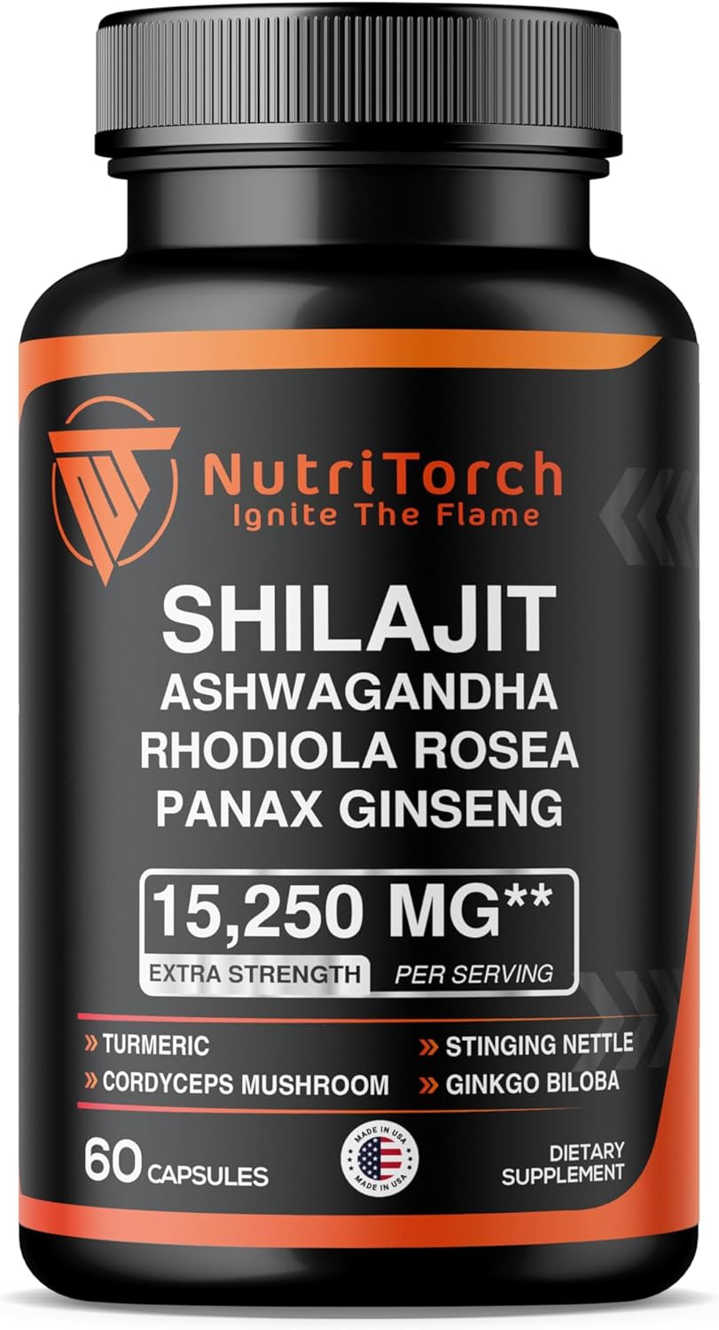 Shilajit Capsules – Supplement with Ashwagandha, Rhodiola Rosea, Panax Ginseng, Turmeric, Cordycep Mushrooms, Ginkgo Biloba – 15250Mg – 60 Capsules Shilajit Capsules – Supplement with Ashwagandha, Rhodiola Rosea, Panax Ginseng, Turmeric, Cordycep Mushrooms, Ginkgo Biloba – 15250Mg – 60 Capsules