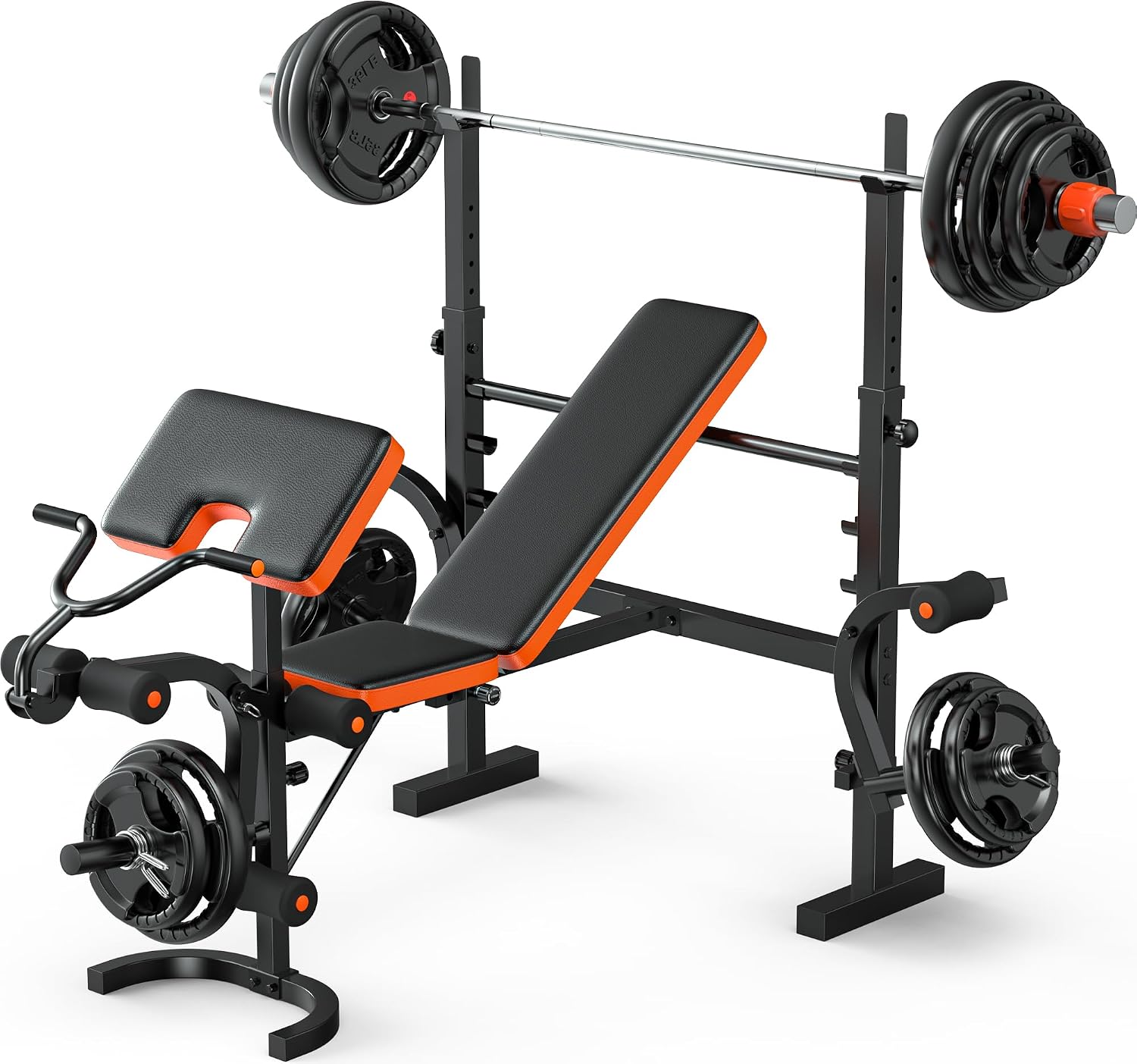 XDDIAS Weight Bench, 770LBS Bench Press Set with Leg Extension, 6 in 1 Olympic Weight Bench for Home Gym, Adjustable Workout Bench with Rack & Preacher Pad, Flat Incline Bench for Weight Lifting XDDIAS Weight Bench, 770LBS Bench Press Set with Leg Extension, 6 in 1 Olympic Weight Bench for Home Gym, Adjustable Workout Bench with Rack & Preacher Pad, Flat Incline Bench for Weight Lifting