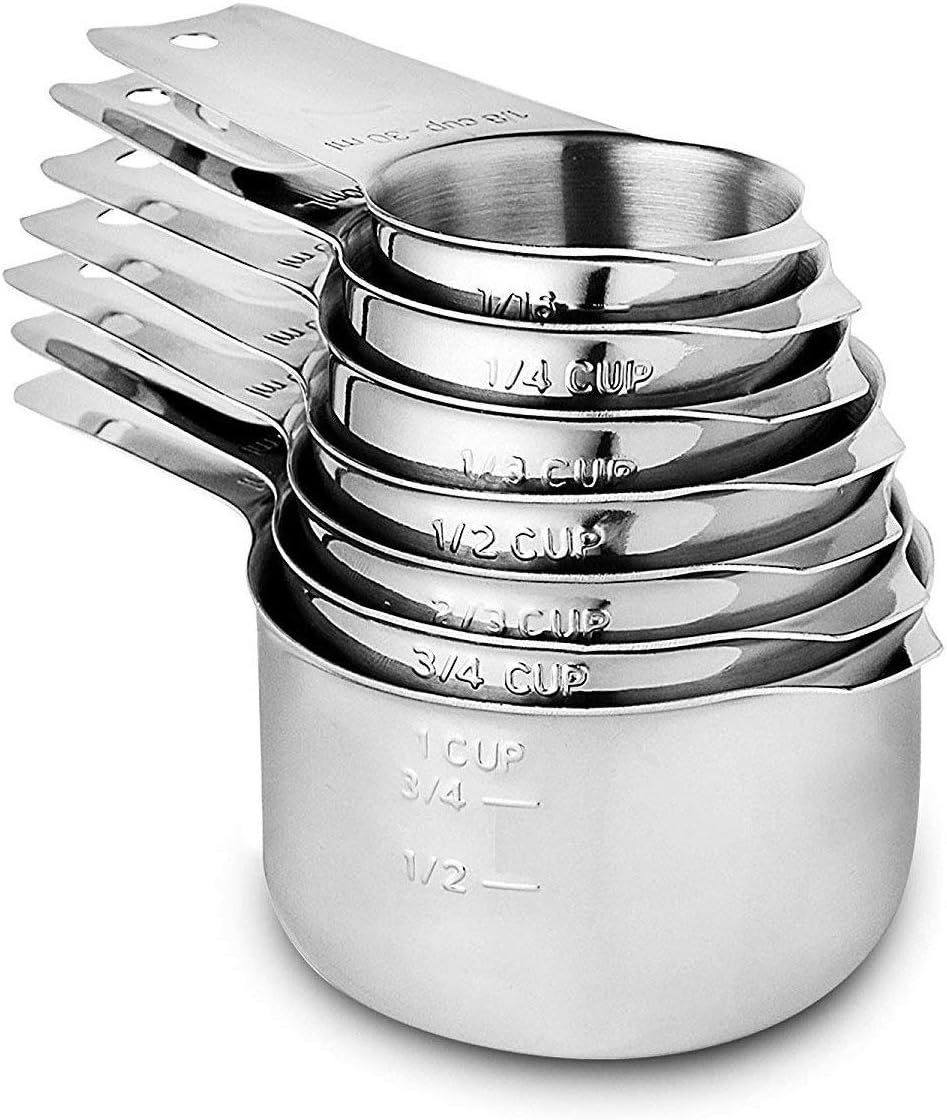 Measuring Cups Stainless Steel 7 Piece Stackable Set for Dry or Liquid Ingredients Measurement – Kitchen Gadgets & Utensils Metal Measuring Cups Best for Cooking & Baking Measuring Cups Stainless Steel 7 Piece Stackable Set for Dry or Liquid Ingredients Measurement – Kitchen Gadgets & Utensils Metal Measuring Cups Best for Cooking & Baking
