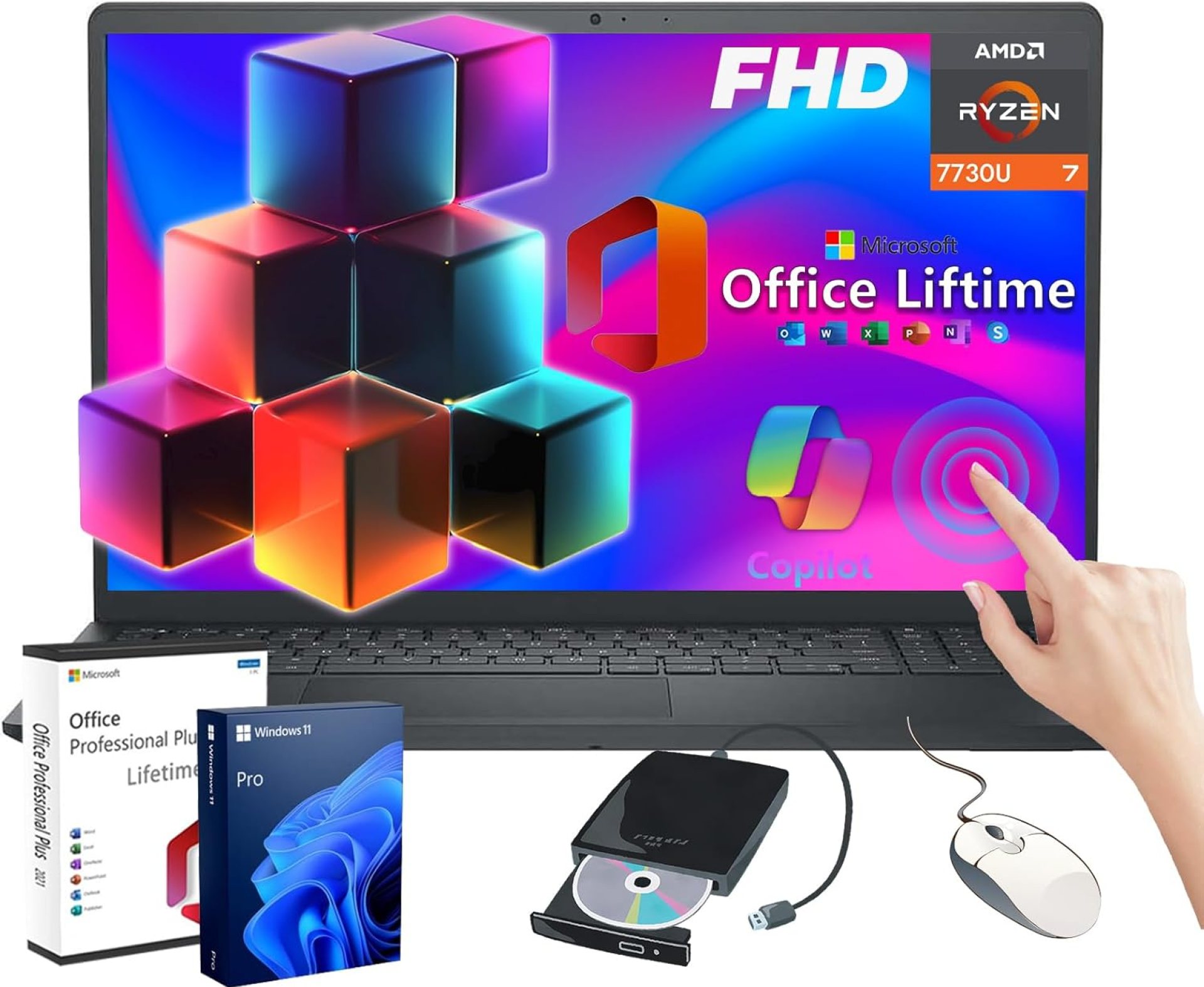 Dell Inspiron-15 3535 Touchscreen Laptop Computer – w/Office Lifetime • 15.6″ Full HD • Ryzen 7 7730U(up to 4.5 GHz) • Long Battery Life • Win 11 PRO for Person Use or Business Work(64GB RAM, 2TB SSD) Dell Inspiron-15 3535 Touchscreen Laptop Computer – w/Office Lifetime • 15.6″ Full HD • Ryzen 7 7730U(up to 4.5 GHz) • Long Battery Life • Win 11 PRO for Person Use or Business Work(64GB RAM, 2TB SSD)