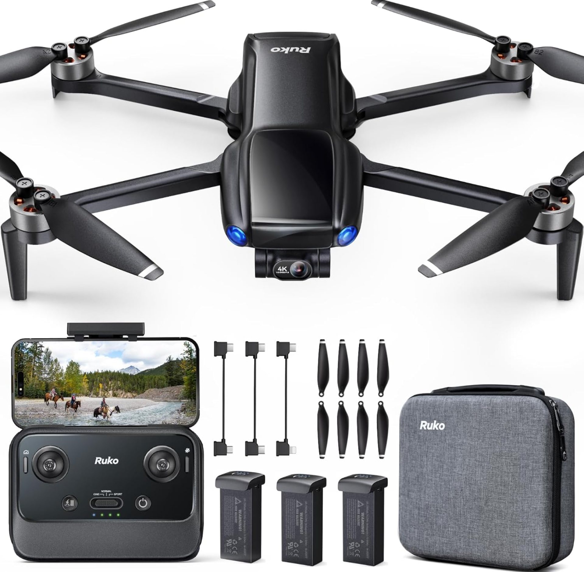 Ruko U11MINI 4K, Drones with Camera for Adults 4K Video 8K Photo, Under 249g, 3-Axis Gimbal EIS, 20000ft FPV Transmission, AI Takeoff/Landing, Auto Return, GPS with Beeper, Beginner (96-Min Flight) Ruko U11MINI 4K, Drones with Camera for Adults 4K Video 8K Photo, Under 249g, 3-Axis Gimbal EIS, 20000ft FPV Transmission, AI Takeoff/Landing, Auto Return, GPS with Beeper, Beginner (96-Min Flight)