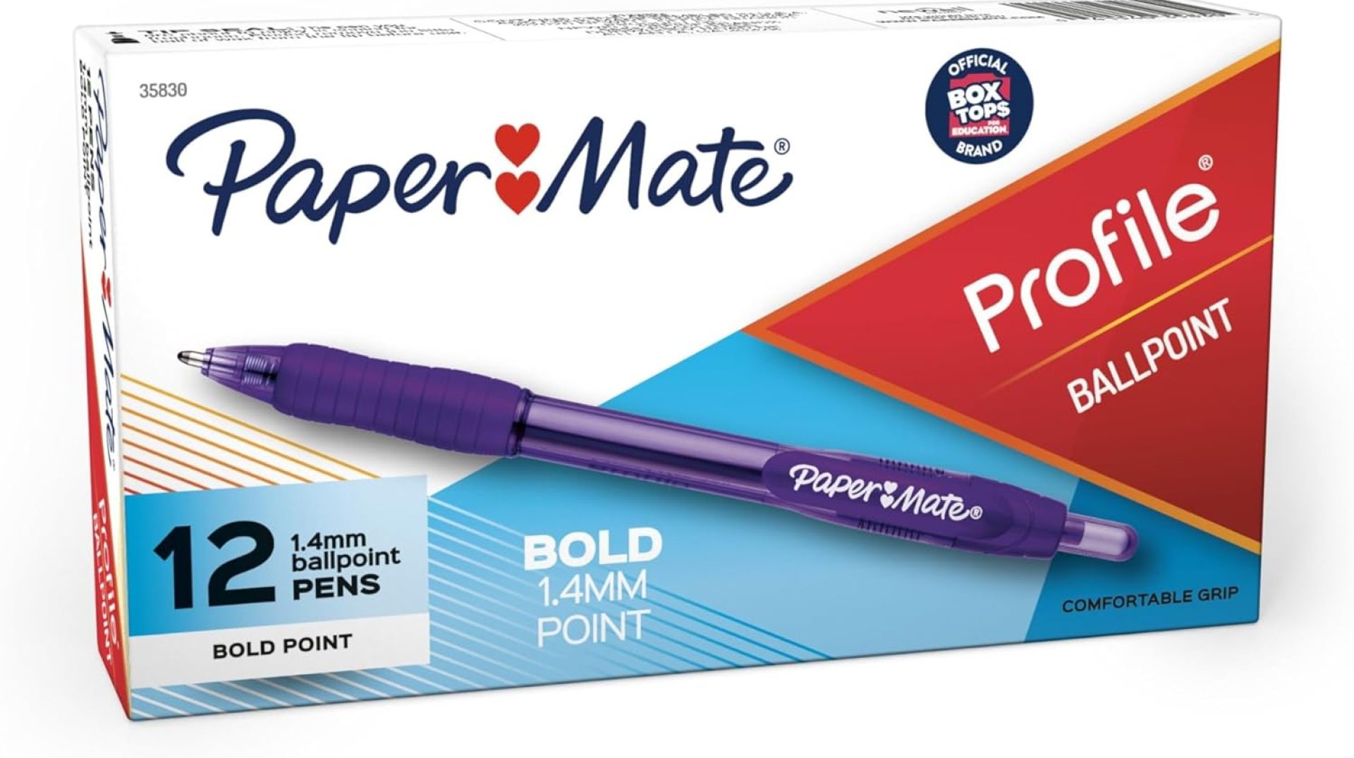 Paper Mate Profile Retractable Ballpoint Pens, Bold (1.4mm), Purple, 12 Count Paper Mate Profile Retractable Ballpoint Pens, Bold (1.4mm), Purple, 12 Count