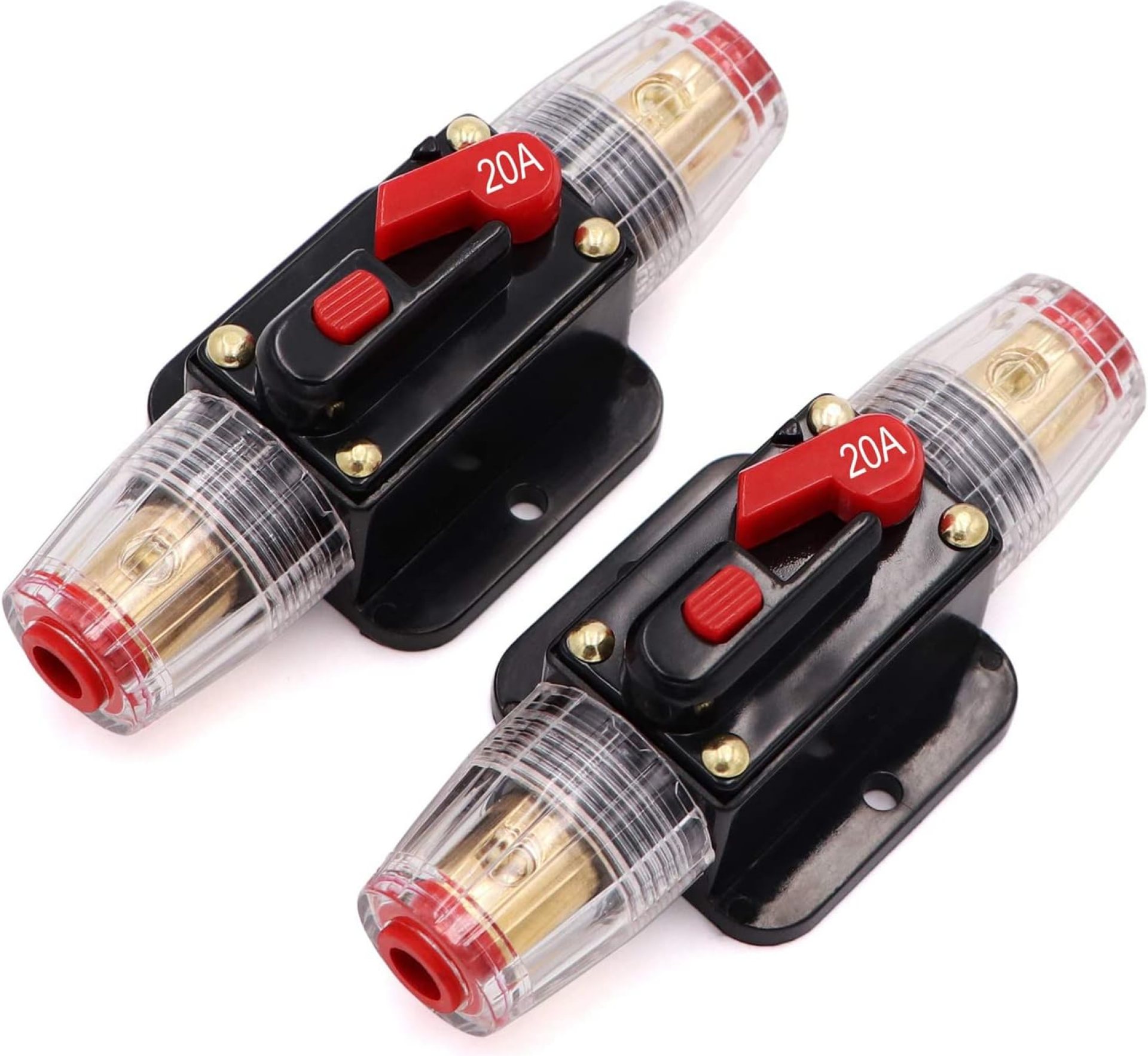20A Audio Inline Circuit Breaker Reset Fuse PowMr Reset ,0-8 Gauge 20 amp Fuse Holder with Manual Reset for 12V-24V DC Car Audio, Stereo Switch and Solar Inverter System (2 Pack) 20A Audio Inline Circuit Breaker Reset Fuse PowMr Reset ,0-8 Gauge 20 amp Fuse Holder with Manual Reset for 12V-24V DC Car Audio, Stereo Switch and Solar Inverter System (2 Pack)