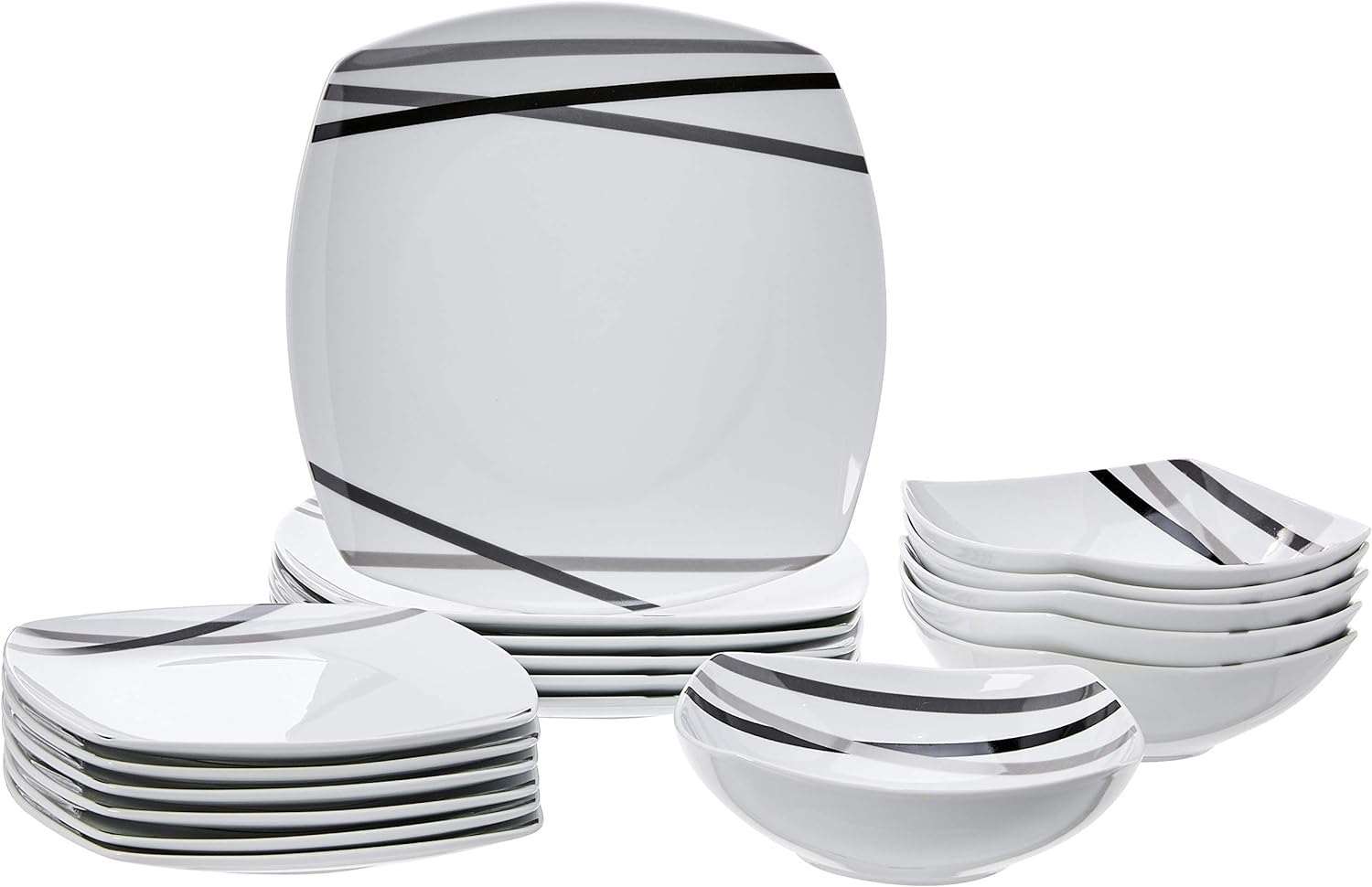 Amazon Basics 18 Piece Kitchen Dinnerware Set – Square Plates, Bowls, Service for 6 – Modern Beams Amazon Basics 18 Piece Kitchen Dinnerware Set – Square Plates, Bowls, Service for 6 – Modern Beams
