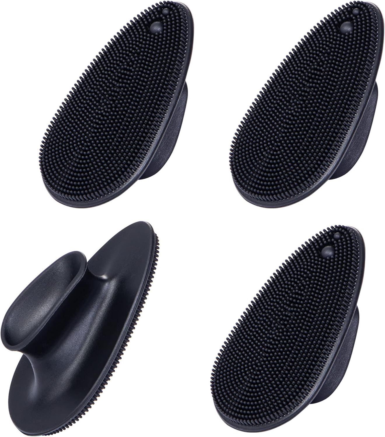 4 Pack Silicone Face Scrubber, Beomeen Facial Cleansing Brush Soft Silicone Facial Exfoliation and Massage Brush Blackhead Scrubber for Men and Women (Black) 4 Pack Silicone Face Scrubber, Beomeen Facial Cleansing Brush Soft Silicone Facial Exfoliation and Massage Brush Blackhead Scrubber for Men and Women (Black)