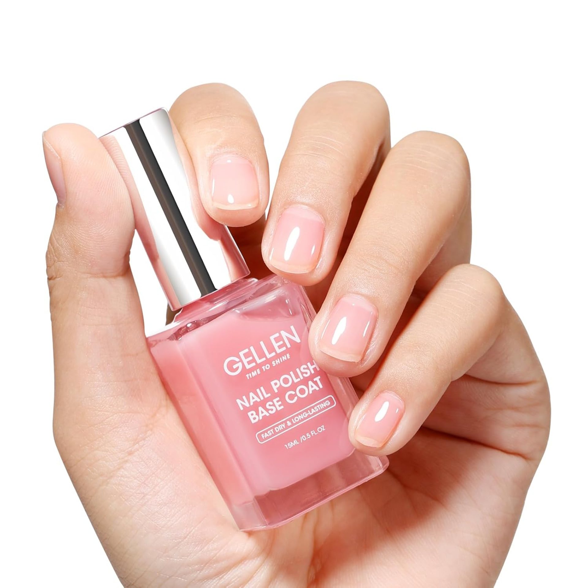 GELLEN Clear Nail Polish Base Coat, Sheer Tinted Pink Base Coat for Strengthening Thin Damaged Uneven Natural Nails, Quick Air Dry Pale Pink Regular Nail Polish Non UV Gel, Hema Free, Non-toxic GELLEN Clear Nail Polish Base Coat, Sheer Tinted Pink Base Coat for Strengthening Thin Damaged Uneven Natural Nails, Quick Air Dry Pale Pink Regular Nail Polish Non UV Gel, Hema Free, Non-toxic