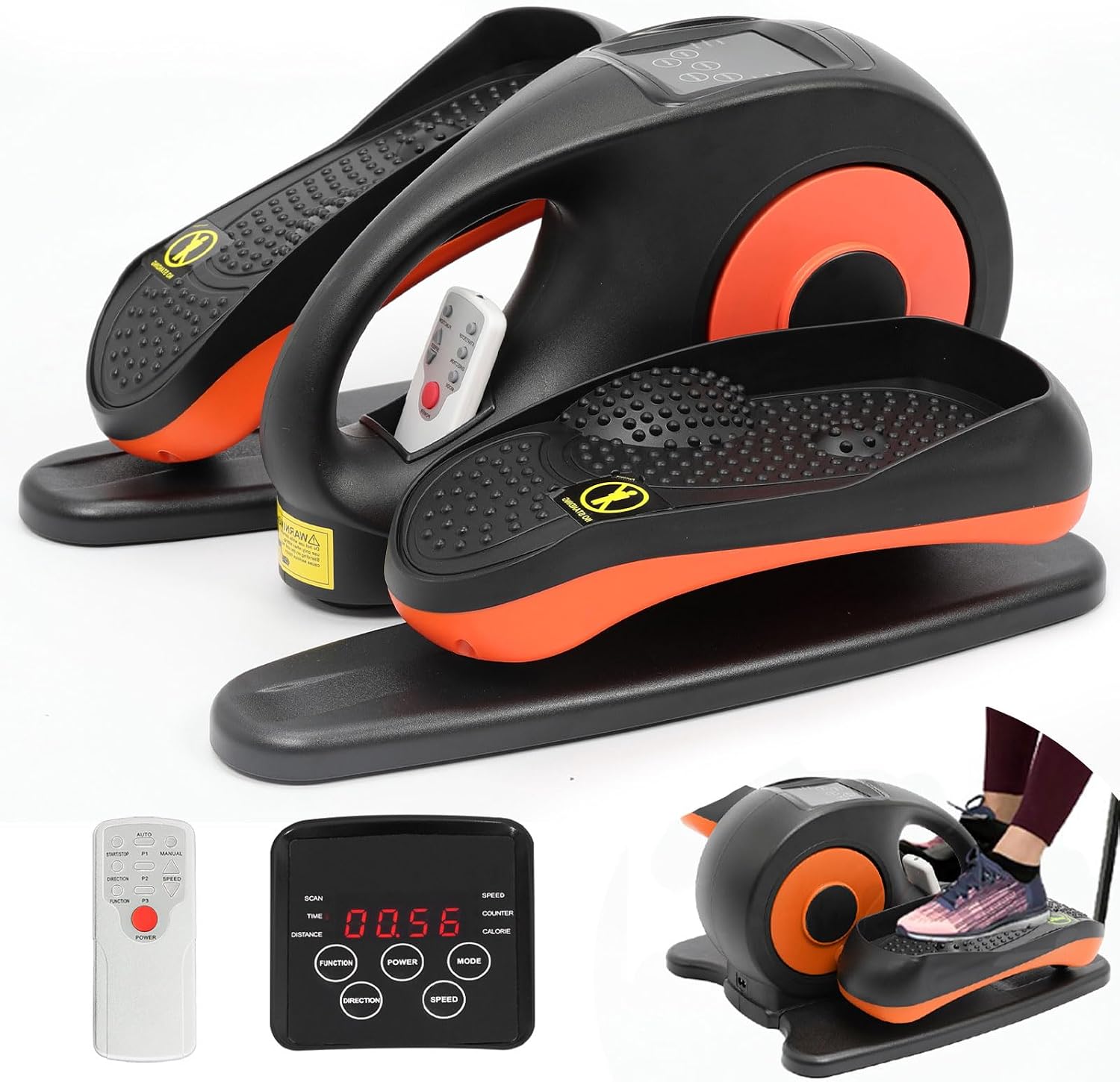 Under Desk Elliptical Machine, Elliptical Exercise Machine with Remote Control, Portable Ellipse Machine Supports Auto & Manual Mode, Leg Exerciser for Seniors Adults Teens, Orange Under Desk Elliptical Machine, Elliptical Exercise Machine with Remote Control, Portable Ellipse Machine Supports Auto & Manual Mode, Leg Exerciser for Seniors Adults Teens, Orange