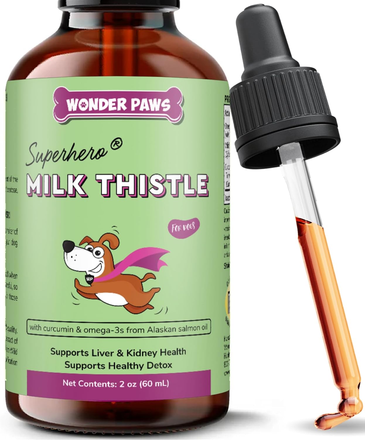 Milk Thistle, Liver Support for Dogs, Supports Kidney Function for Pets, Detox, Hepatic Support, with Wild Alaskan Salmon Oil & Curcumin, Omega 3 EPA & DHA (2 Oz) Milk Thistle, Liver Support for Dogs, Supports Kidney Function for Pets, Detox, Hepatic Support, with Wild Alaskan Salmon Oil & Curcumin, Omega 3 EPA & DHA (2 Oz)