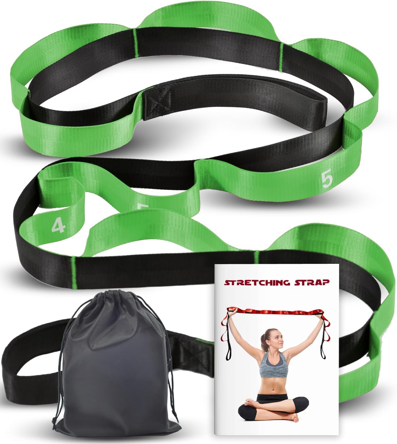 Stretching Strap with 10 Loops-Yoga Strap for Physical Therapy,Home Workout,Pilate & Flexibility Training,Non Elastic Exercise Stretch Band for Hamstring,Leg Stretcher Belt,Flexibility Fascia Stretching Strap with 10 Loops-Yoga Strap for Physical Therapy,Home Workout,Pilate & Flexibility Training,Non Elastic Exercise Stretch Band for Hamstring,Leg Stretcher Belt,Flexibility Fascia