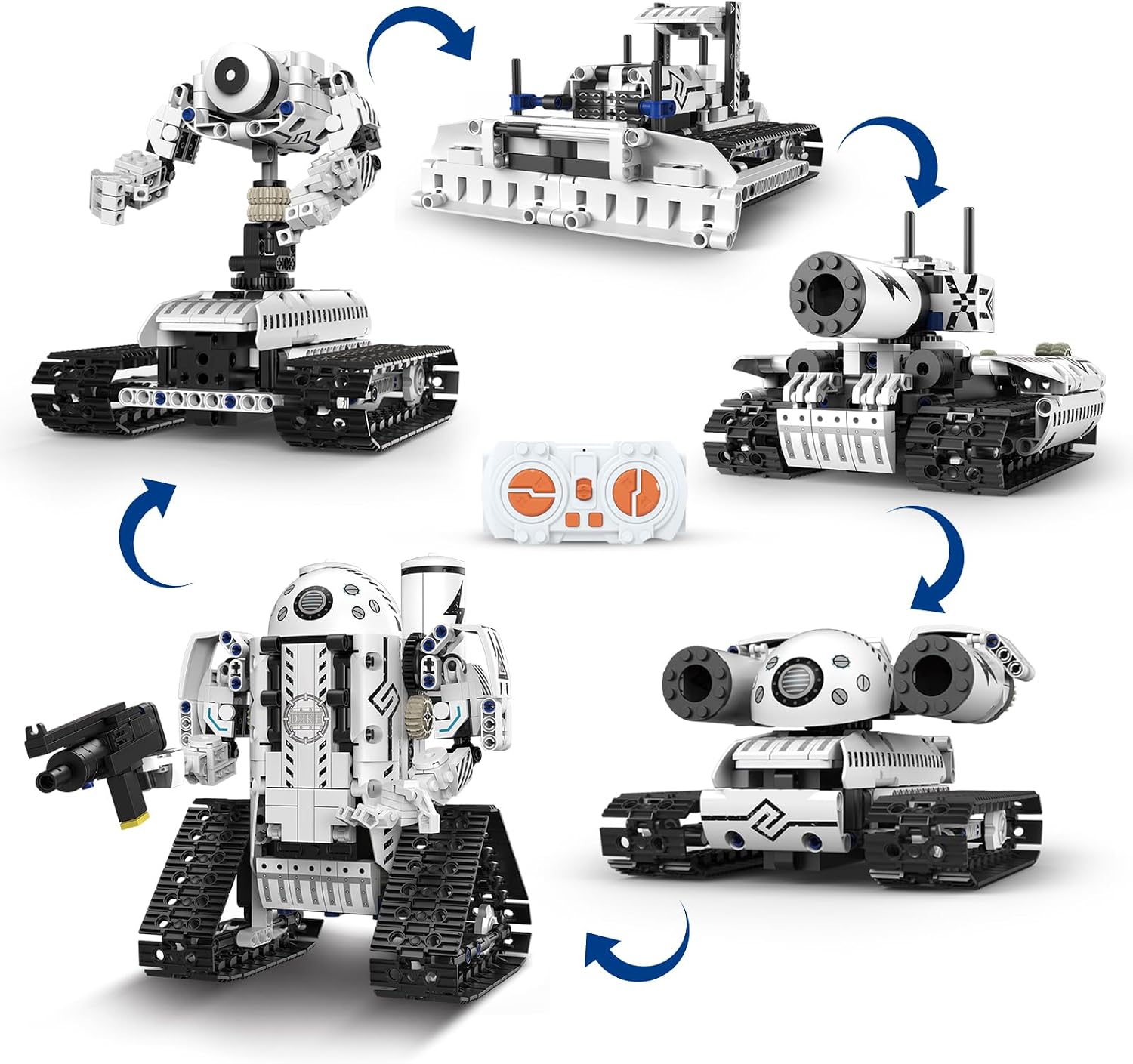 495+ Robot Building Blocks Kit – 5 Forms Rechargeable Robot Building Brick Toys – Excellent STEM Gift Toy – Remote Control/Bluetooth App Control for Age 8-12 495+ Robot Building Blocks Kit – 5 Forms Rechargeable Robot Building Brick Toys – Excellent STEM Gift Toy – Remote Control/Bluetooth App Control for Age 8-12