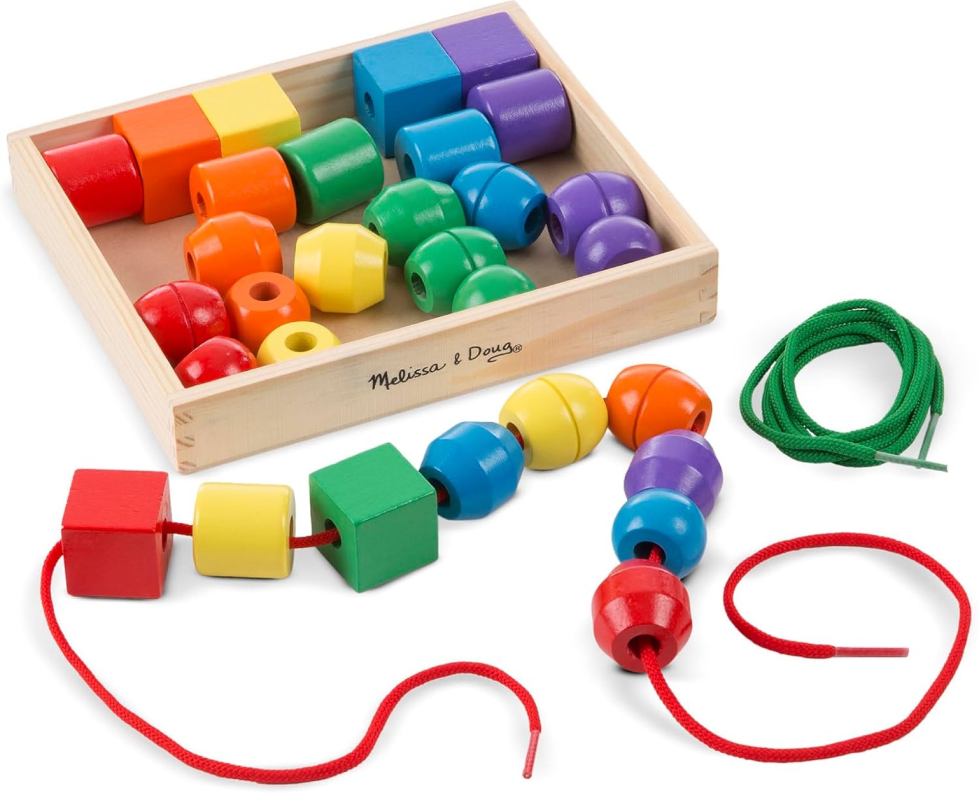 Melissa & Doug Primary Lacing Beads – Educational Toy With 30 Wooden Beads and 2 Laces For Toddlers, Fine Motor Skills Lacing Toys For Toddlers And Kids Ages 3+ Melissa & Doug Primary Lacing Beads – Educational Toy With 30 Wooden Beads and 2 Laces For Toddlers, Fine Motor Skills Lacing Toys For Toddlers And Kids Ages 3+