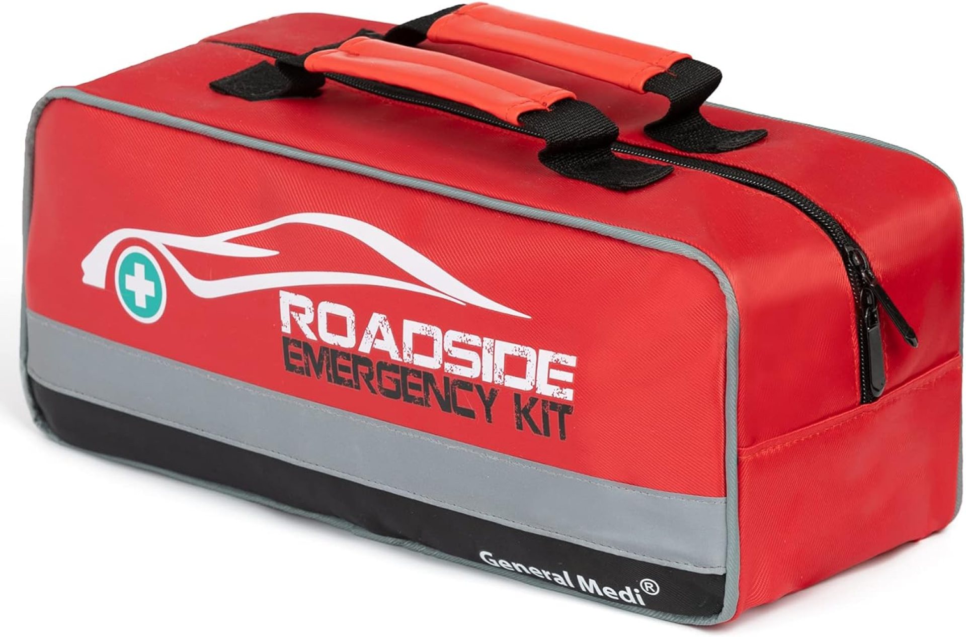 General Medi 127-Pieces Roadside Car Emergency Kit Include Mini First Aid Kit, Jumper Cables,Tow Rope, Bandage, Safety Vest, Emergency Triangle, All in One Pack General Medi 127-Pieces Roadside Car Emergency Kit Include Mini First Aid Kit, Jumper Cables,Tow Rope, Bandage, Safety Vest, Emergency Triangle, All in One Pack