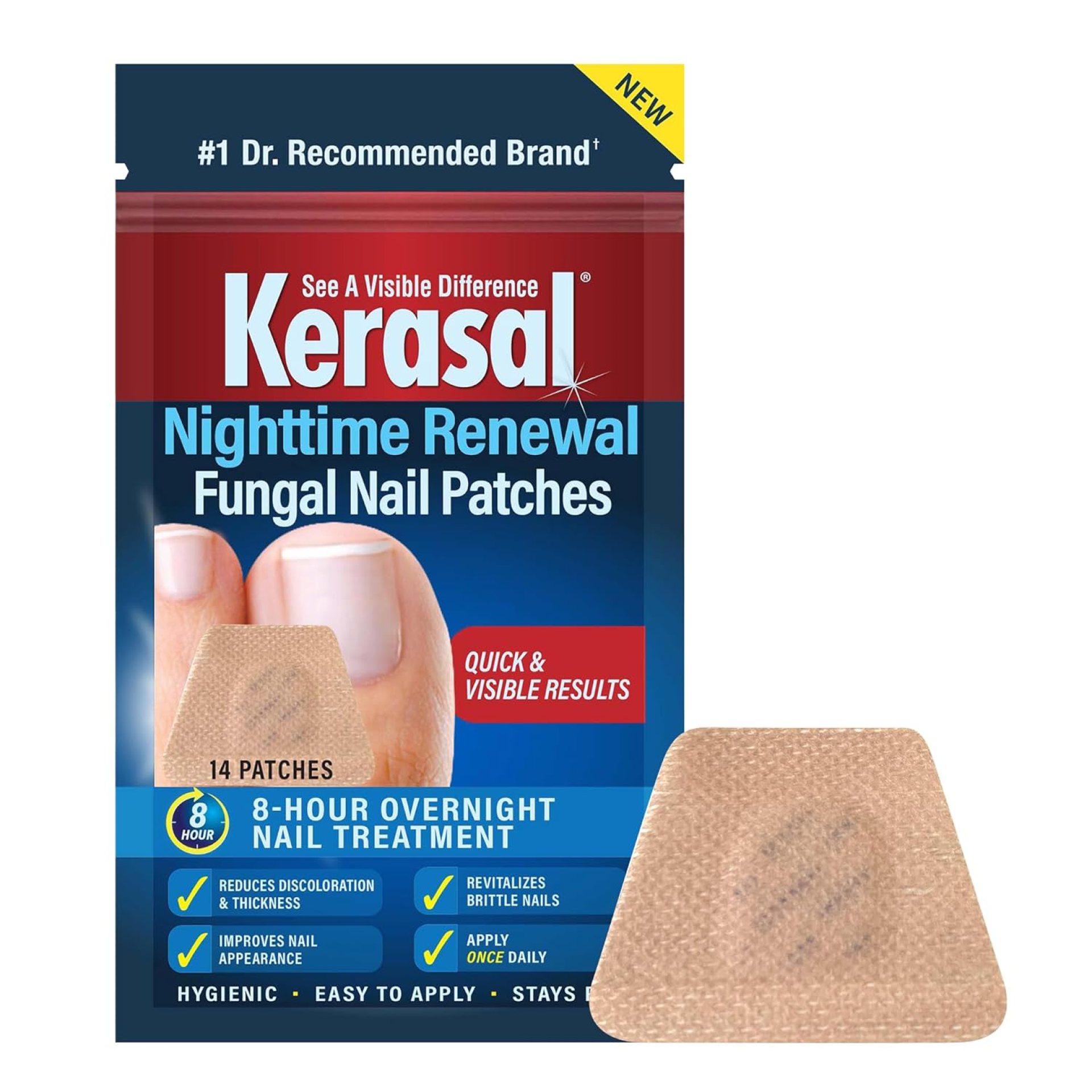 Kerasal Nighttime Renewal Fungal Nail Patches – 14 Patch – Overnight Repair for Nail Fungus Damage, 8-Hour Treatment Restores Healthy Appearance (Packaging May Vary) Kerasal Nighttime Renewal Fungal Nail Patches – 14 Patch – Overnight Repair for Nail Fungus Damage, 8-Hour Treatment Restores Healthy Appearance (Packaging May Vary)
