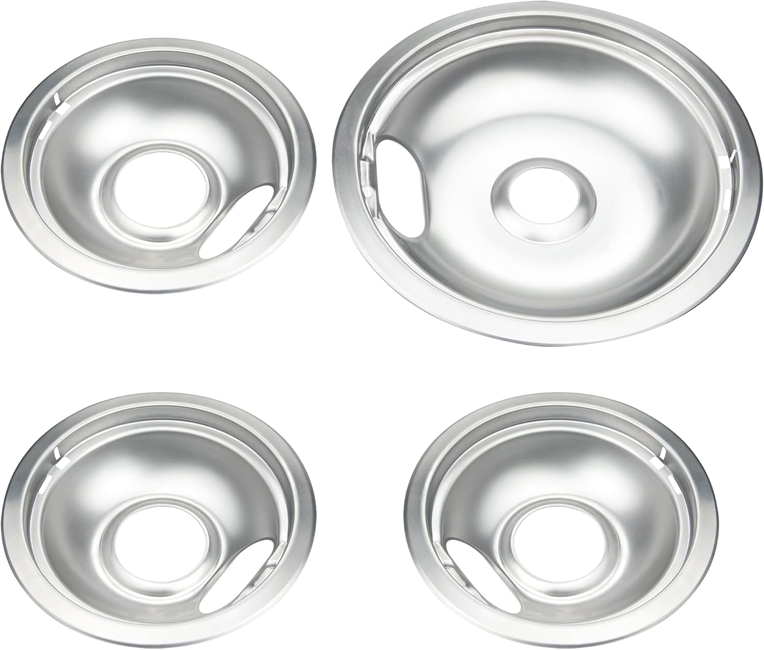 Stove Burner Covers,Chrome Replacement Drip Pans for Frigidaire Kenmore 316048413 and 316048414,4 pcs (3×6″ and 1×8″) Stove Burner Covers,Chrome Replacement Drip Pans for Frigidaire Kenmore 316048413 and 316048414,4 pcs (3×6″ and 1×8″)