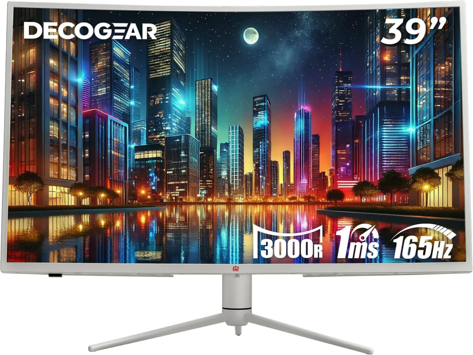 Deco Gear 39 Curved Ultrawide Gaming Monitor, 2560 x 1440, HDR400, 165 Hz, 99% sRGB, HDMI 2.0, DP 1.4 Limited White Edition – Exclusive Deco Gear 39 Curved Ultrawide Gaming Monitor, 2560 x 1440, HDR400, 165 Hz, 99% sRGB, HDMI 2.0, DP 1.4 Limited White Edition – Exclusive